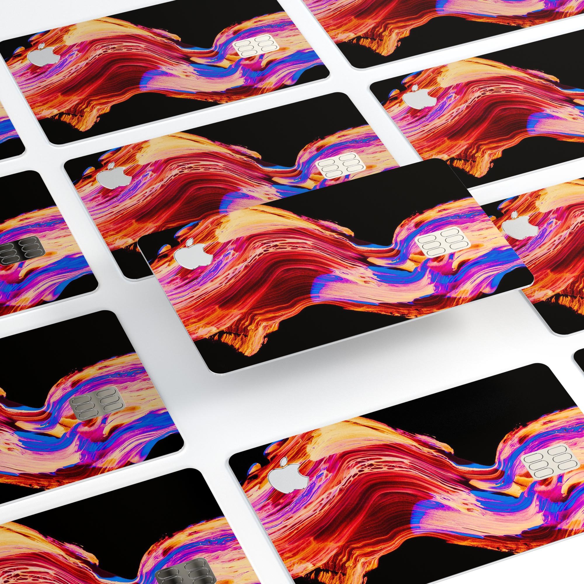 Liquid Abstract Paint V80 skin kit for Apple Card, showcasing premium vinyl design and protective features.