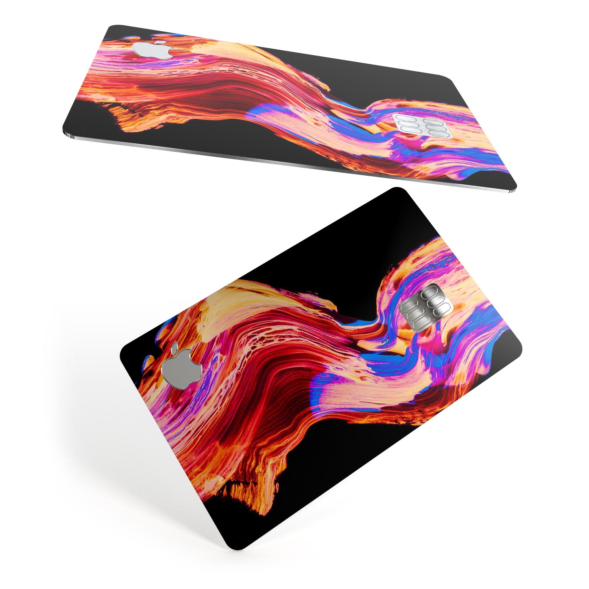 Liquid Abstract Paint V80 skin kit for Apple Card, showcasing premium vinyl design and protective features.