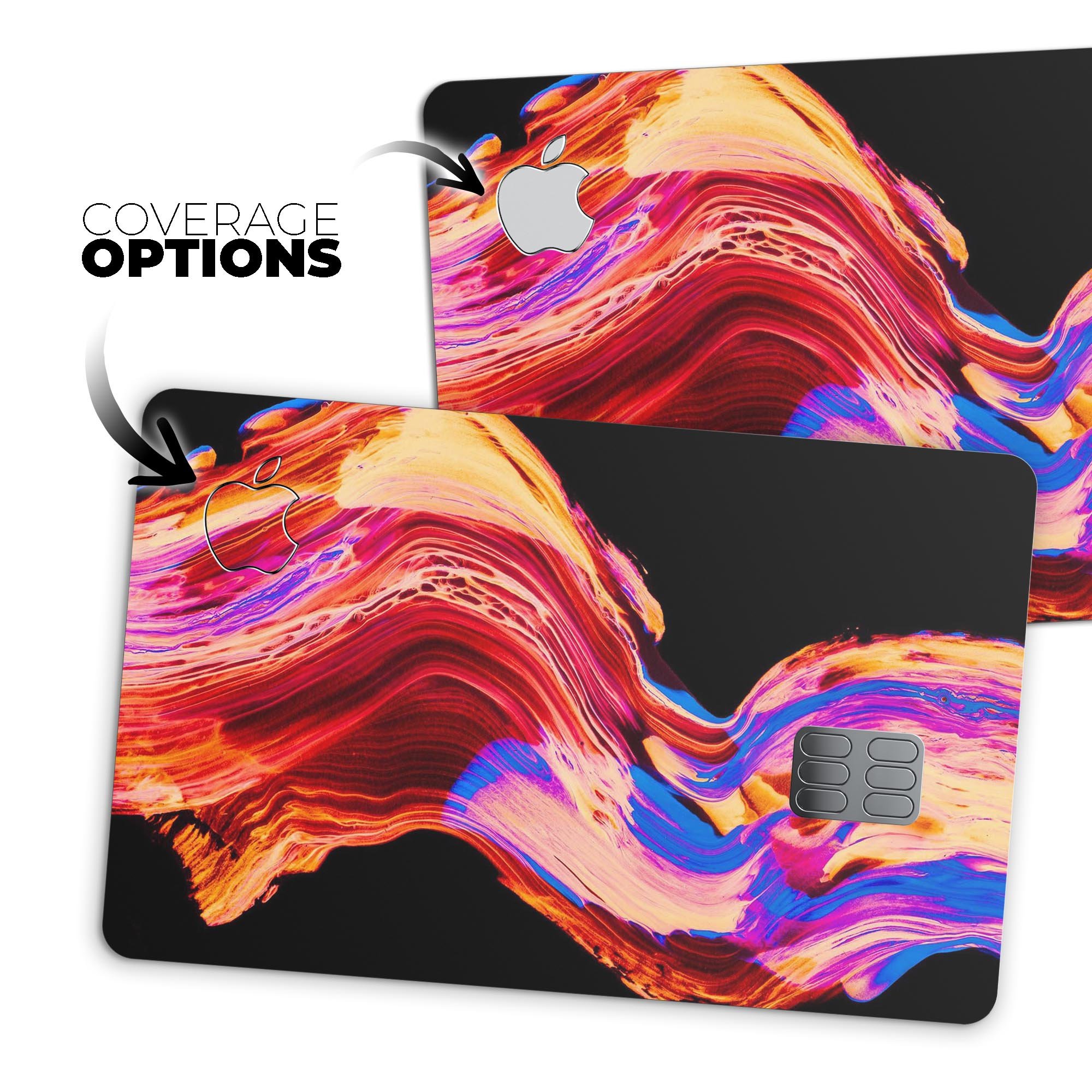 Liquid Abstract Paint V80 skin kit for Apple Card, showcasing premium vinyl design and protective features.