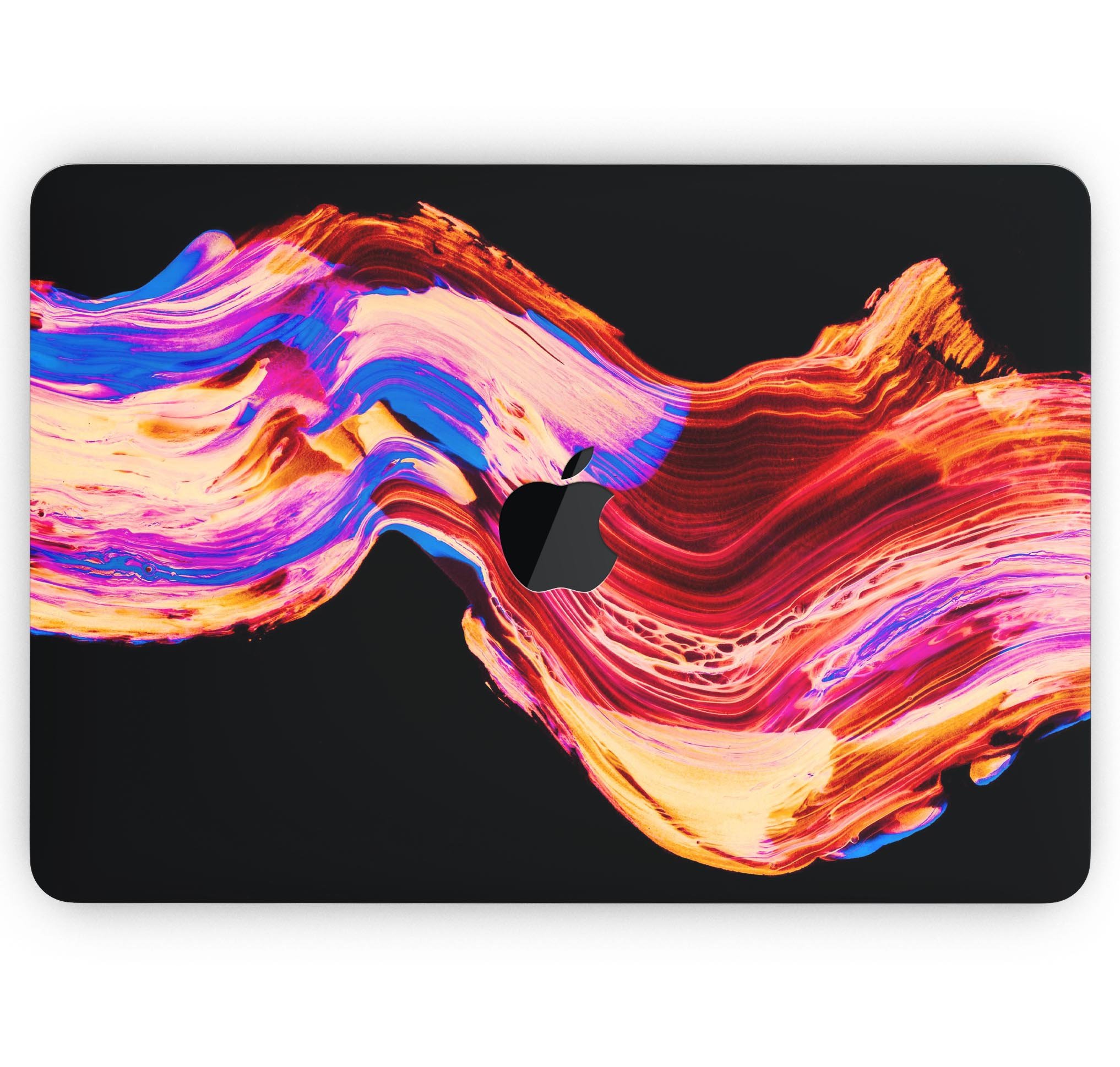 Liquid Abstract Paint V80 skin decal wrap kit for MacBook, showcasing vibrant colors and a sleek design.