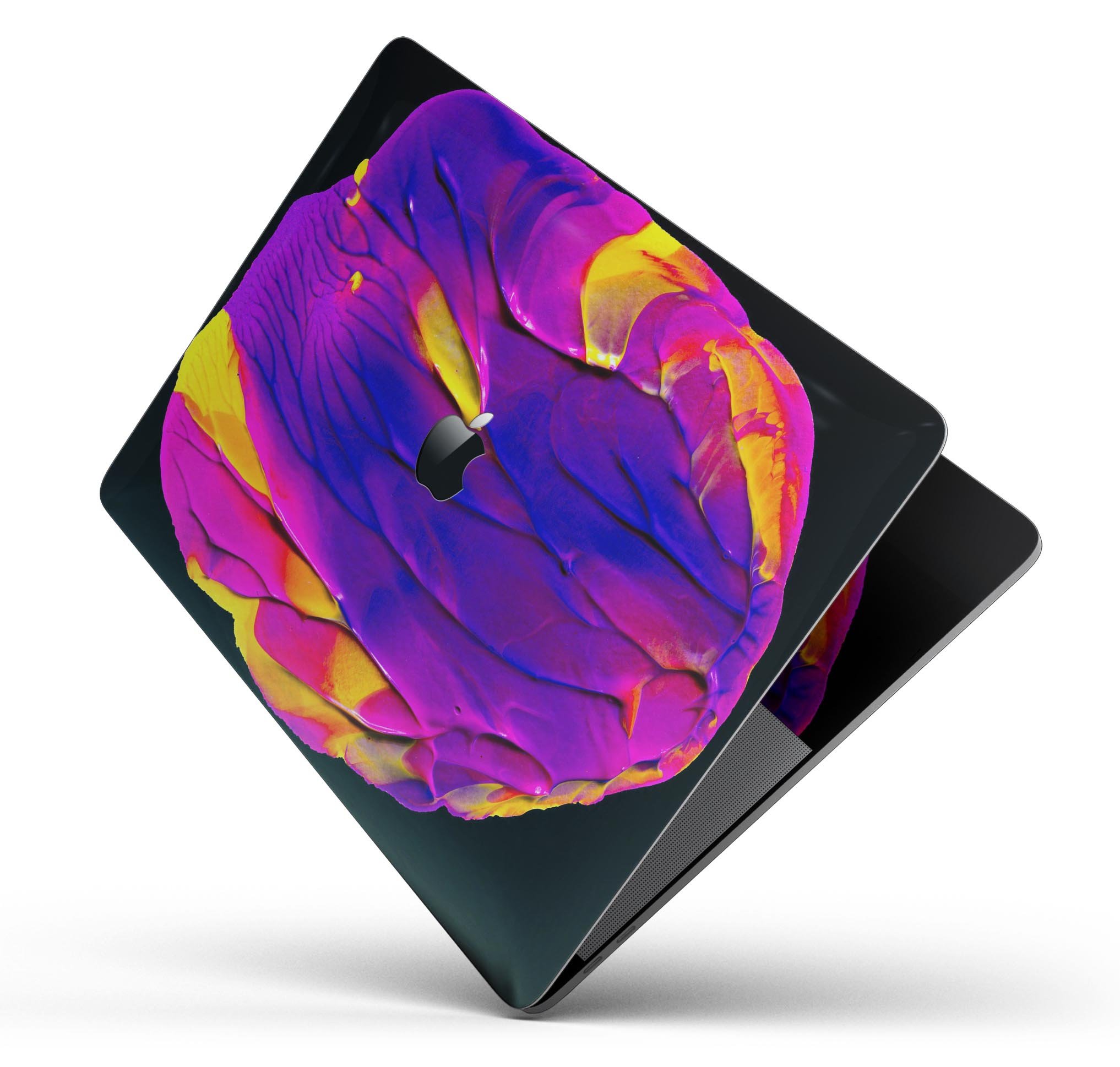 Liquid Abstract Paint V9 skin decal wrap kit for MacBook, showcasing vibrant colors and a sleek design.