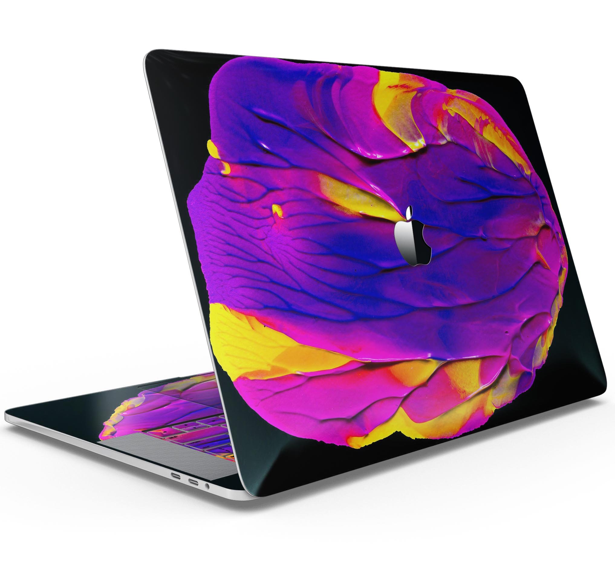 Liquid Abstract Paint V9 skin decal wrap kit for MacBook, showcasing vibrant colors and a sleek design.