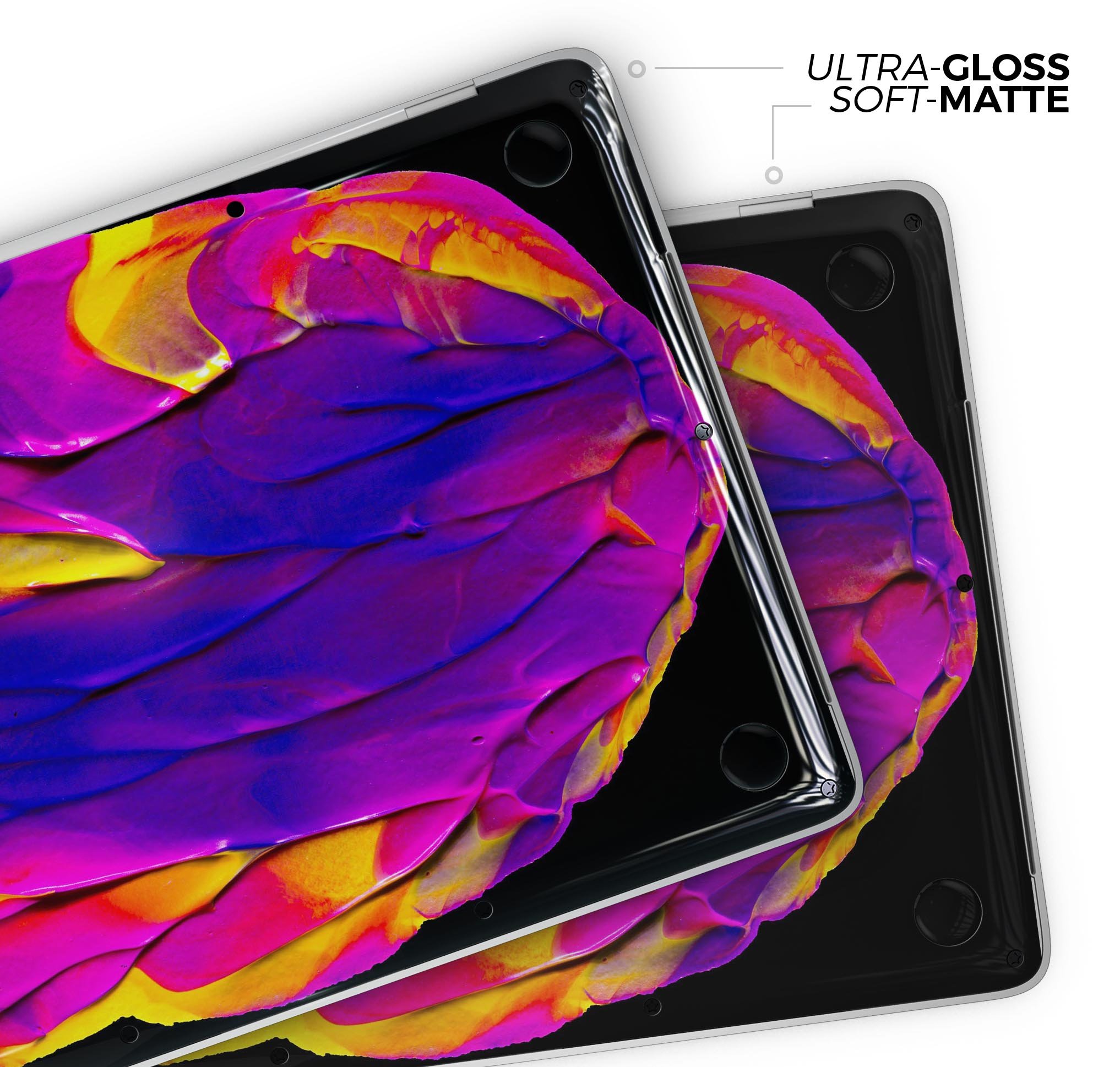 Liquid Abstract Paint V9 skin decal wrap kit for MacBook, showcasing vibrant colors and a sleek design.