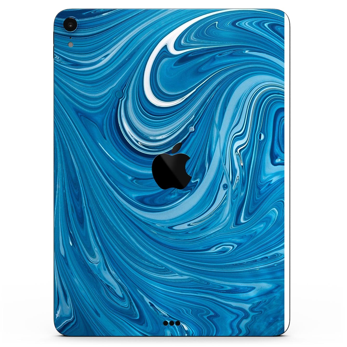 Liquid Blue Color Fusion Full Body Skin Decal for Apple iPad Pro, showcasing vibrant colors and premium 3M material.