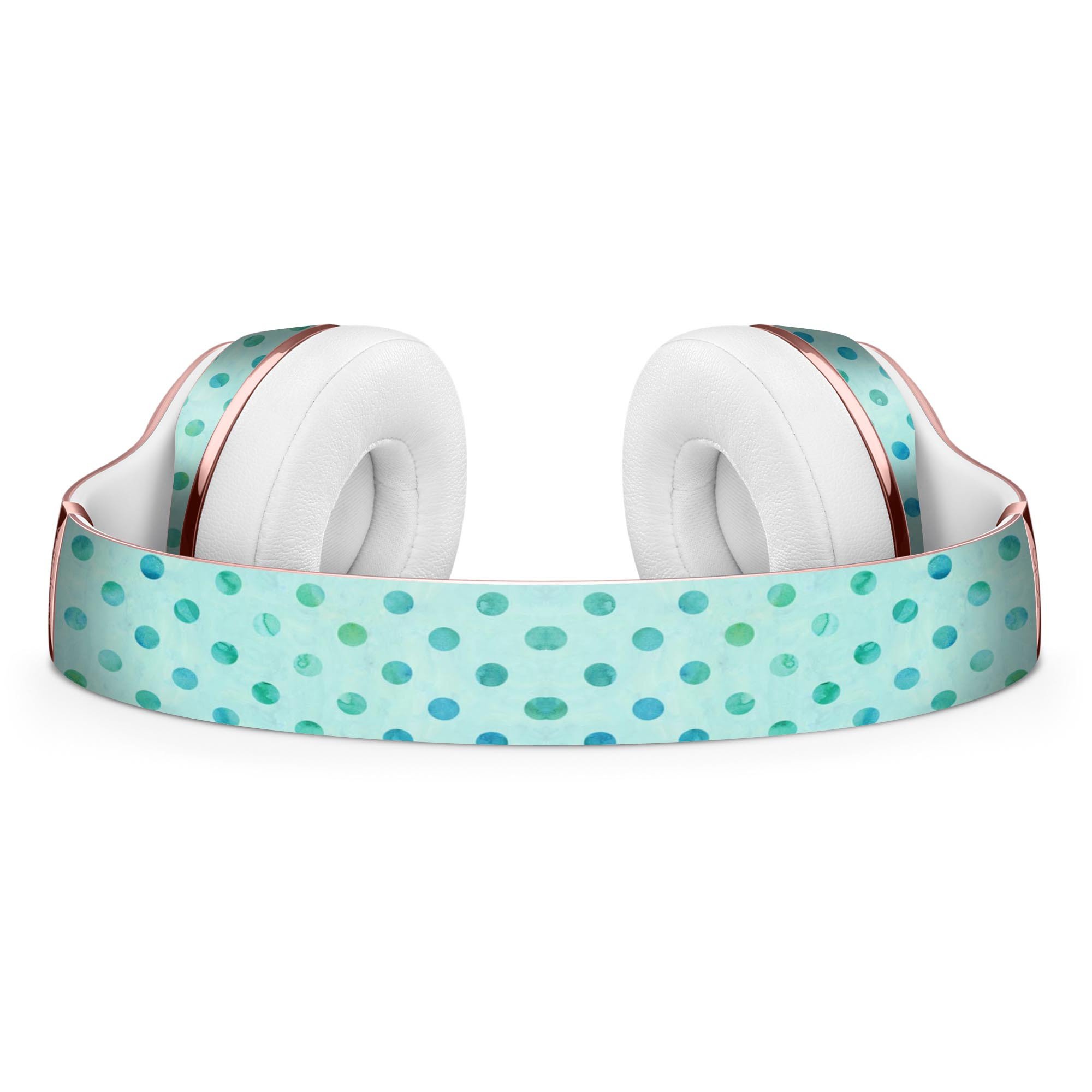 Little Aqua Watercolor Polka Dots Full-Body Skin Kit for Beats by Dre Solo 3 Wireless Headphones, showcasing vibrant polka dot design.