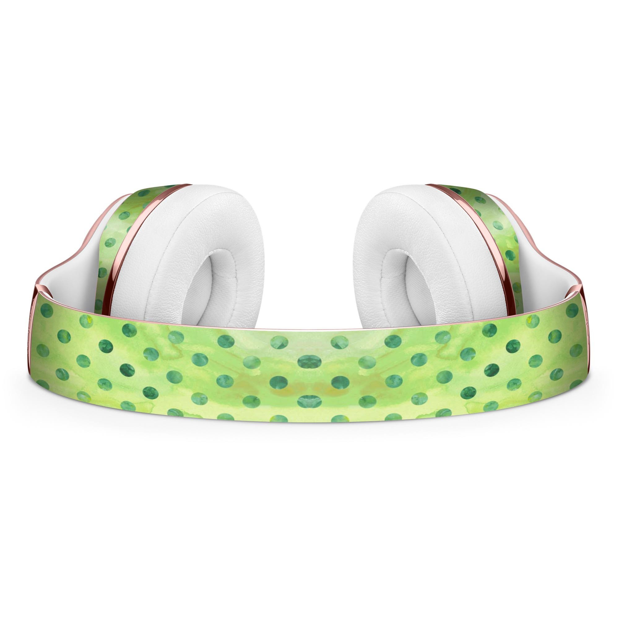 Little Green Watercolor Polka Dots Full-Body Skin Kit for Beats by Dre Solo 3 Wireless Headphones, showcasing vibrant colors and unique design.