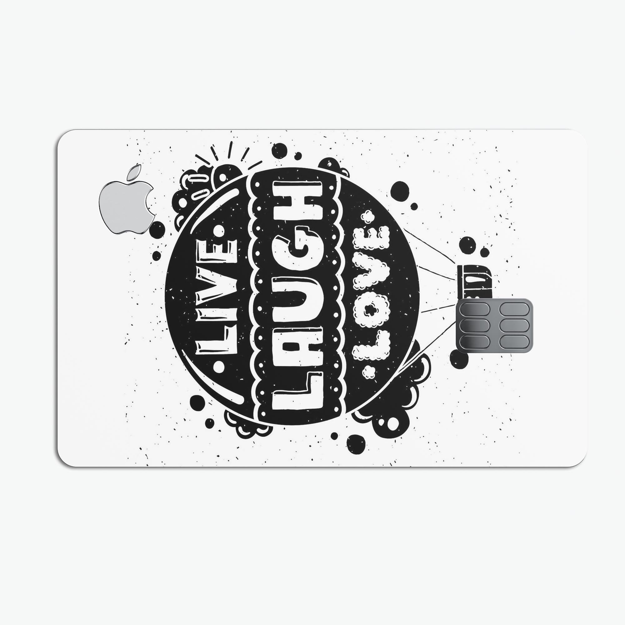 Live Laugh Love Premium Protective Decal Skin-Kit for Apple Card, showcasing its stylish design and durable vinyl material.