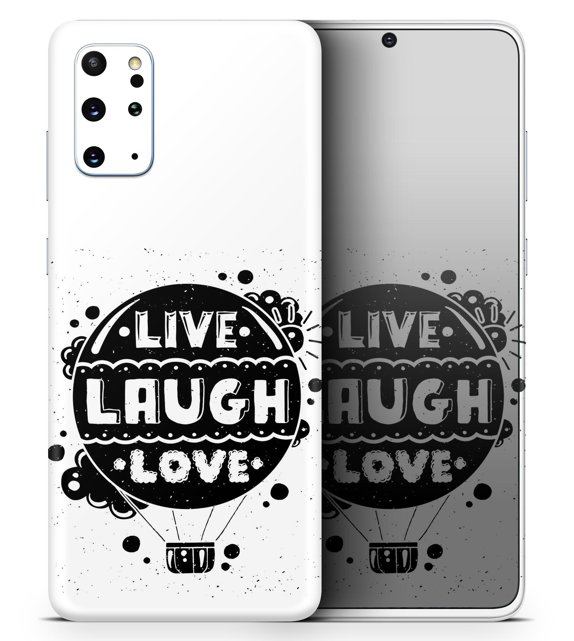 Live Laugh Love Skin-Kit for Samsung Galaxy S20, featuring a stylish design and premium vinyl material.