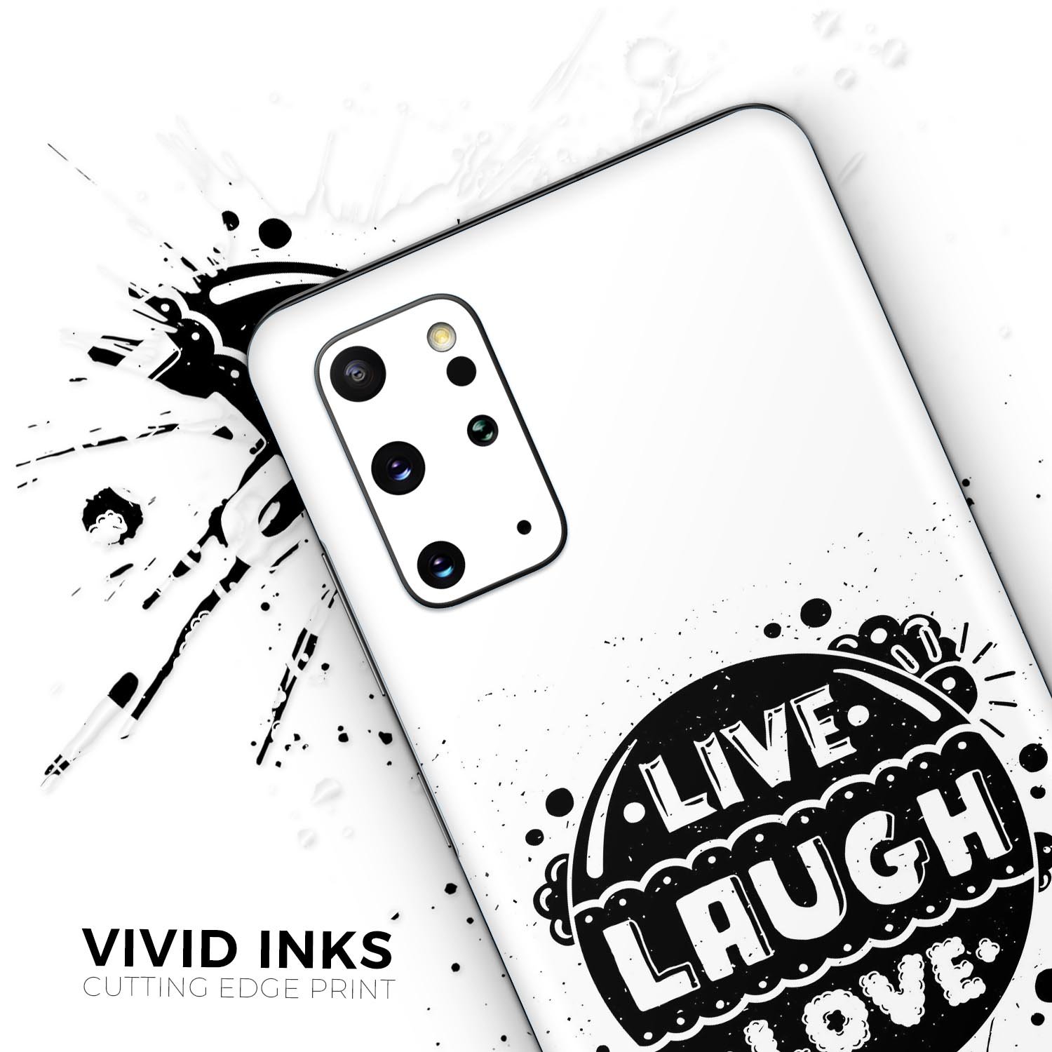 Live Laugh Love Skin-Kit for Samsung Galaxy S20, featuring a stylish design and premium vinyl material.