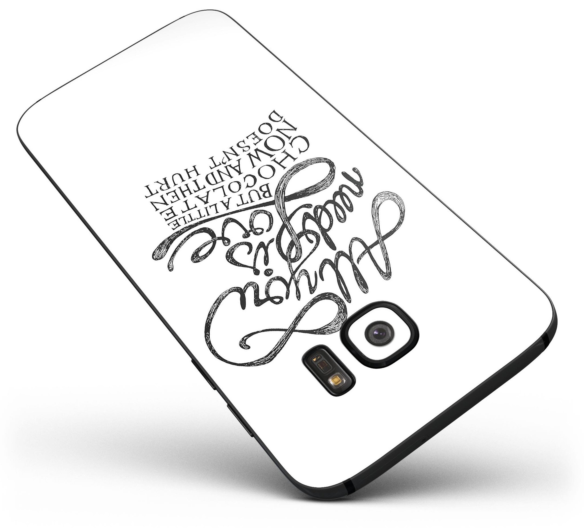 Love and Chocolate Full Body Skin-Kit for Samsung Galaxy S7, showcasing its stylish design and premium vinyl material.