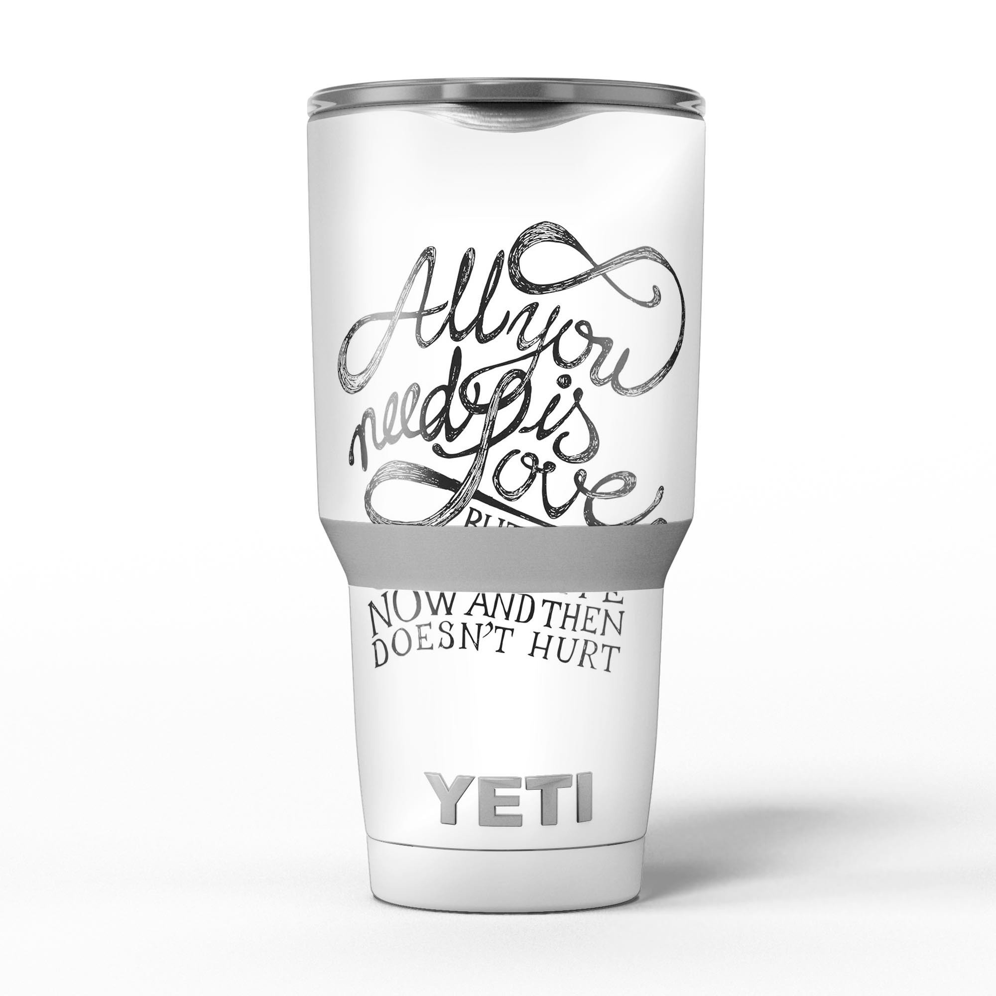 Love and Chocolate Skin Decal Vinyl Wrap Kit for Yeti Coolers, showcasing a stylish design and premium quality.