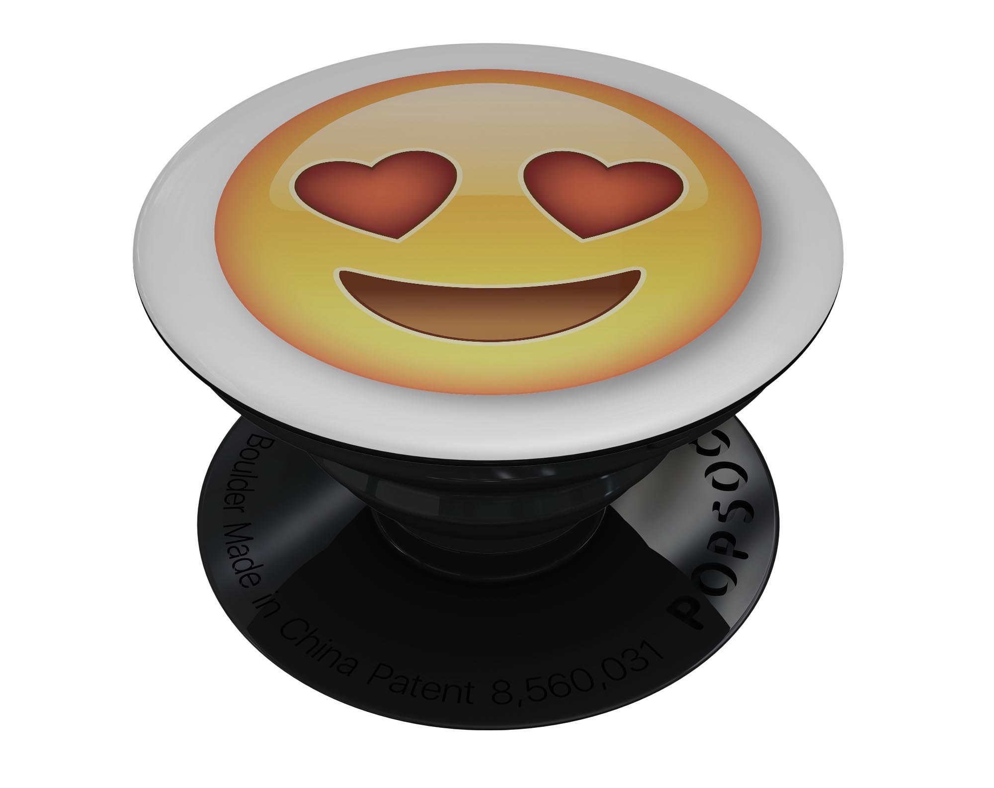 Love Emoticon Emoji Skin Kit for PopSockets, featuring vibrant colors and a fun design, perfect for personalizing smartphone grips.