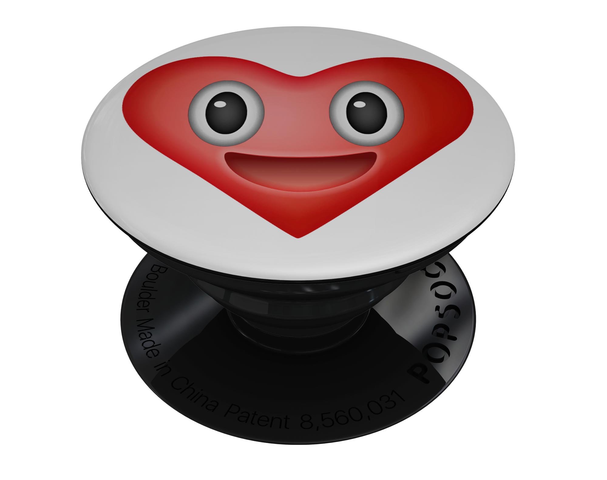 Love Eyes Emoticon Emoji Skin Kit for PopSockets, featuring a vibrant emoticon design on premium vinyl.