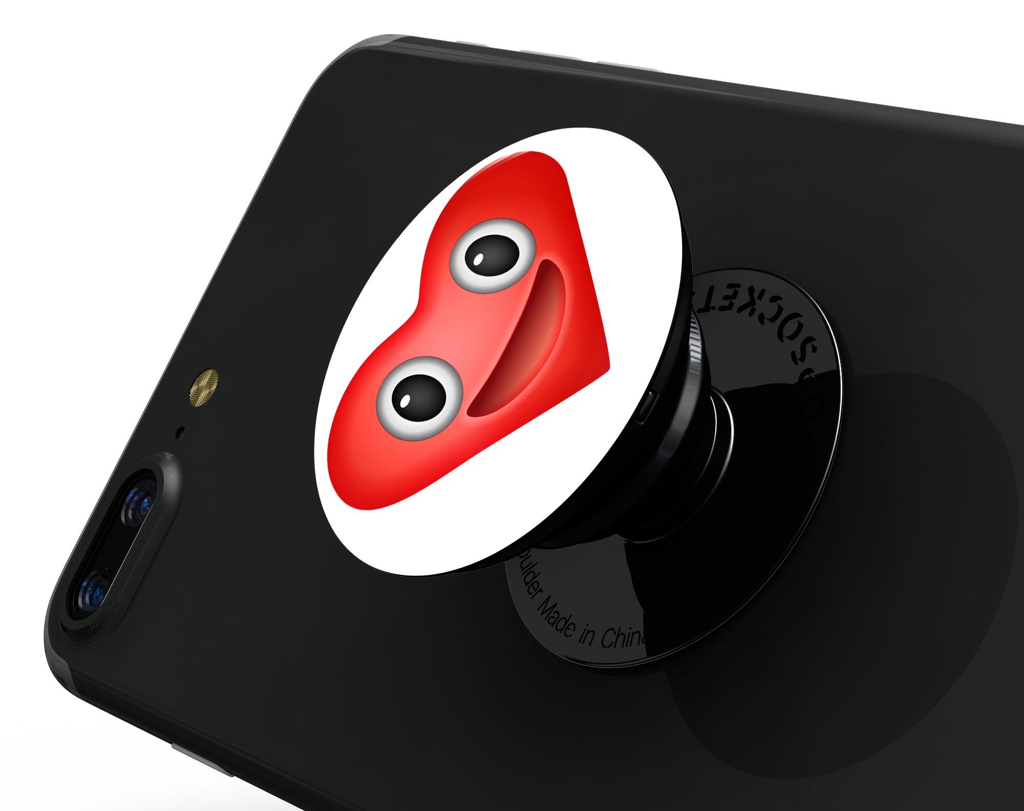 Love Eyes Emoticon Emoji Skin Kit for PopSockets, featuring a vibrant emoticon design on premium vinyl.