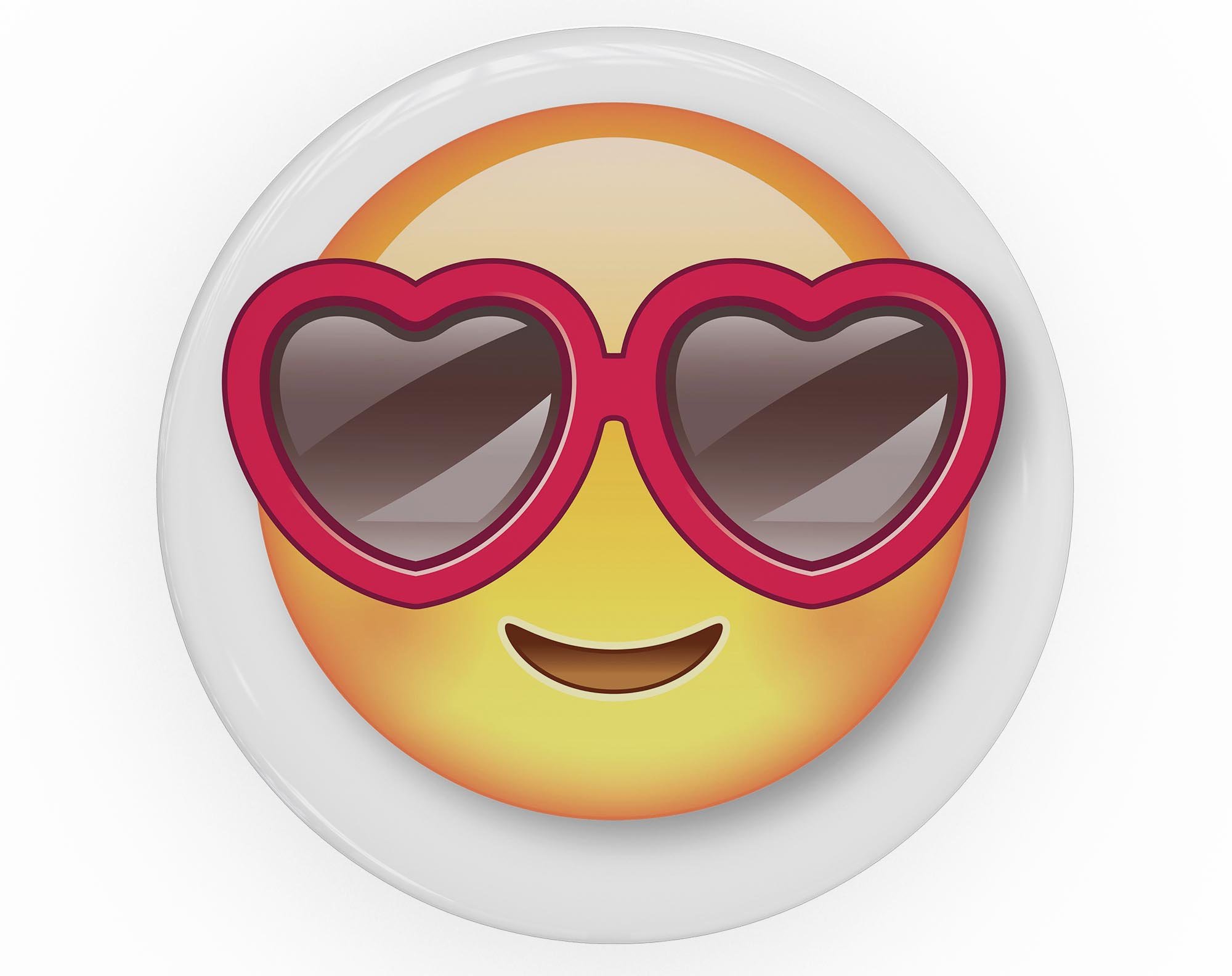 Love Glasses Emoticon Emoji Skin Kit for PopSockets, featuring vibrant colors and a fun design, perfect for personalizing smartphone grips.