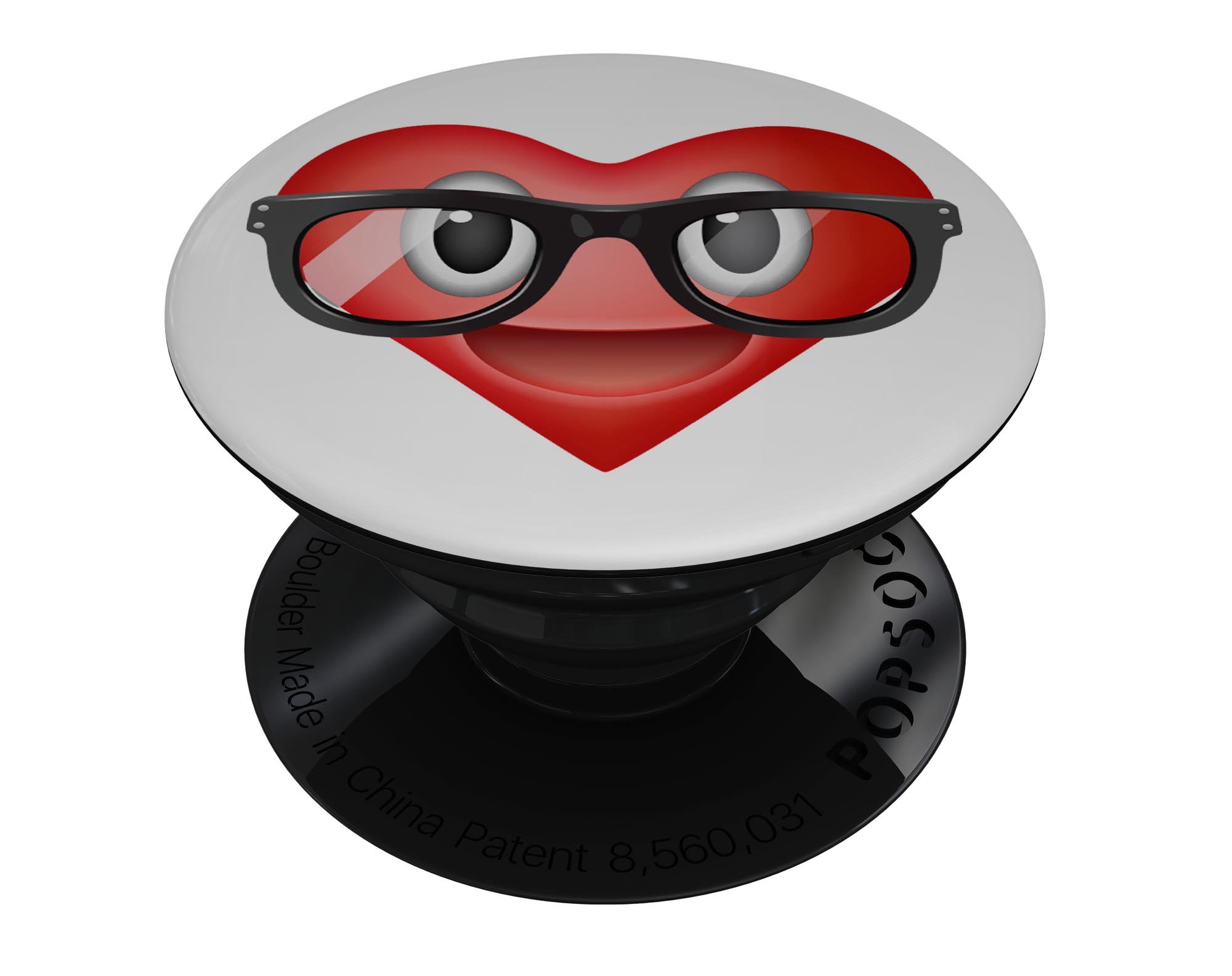 Love Glasses V2 Emoticon Emoji skin kit for PopSockets, featuring vibrant colors and a playful design.