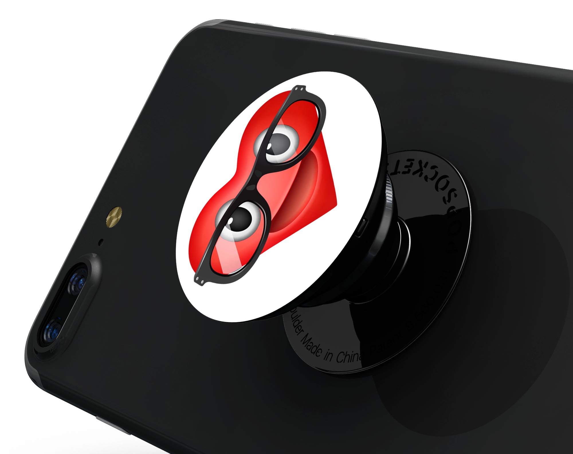 Love Glasses V2 Emoticon Emoji skin kit for PopSockets, featuring vibrant colors and a playful design.