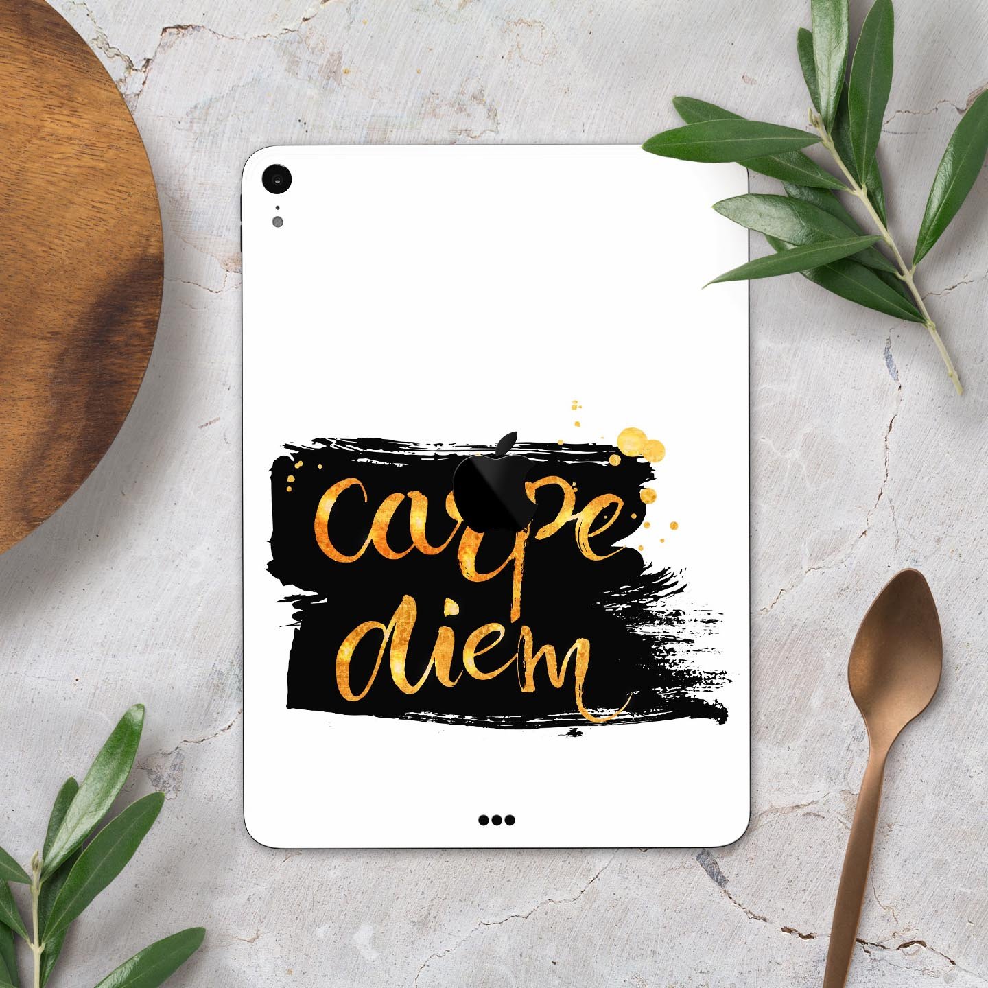 Lux Carpe Diem Full Body Skin Decal for Apple iPad Pro 12.9", showcasing its vibrant design and premium 3M material.