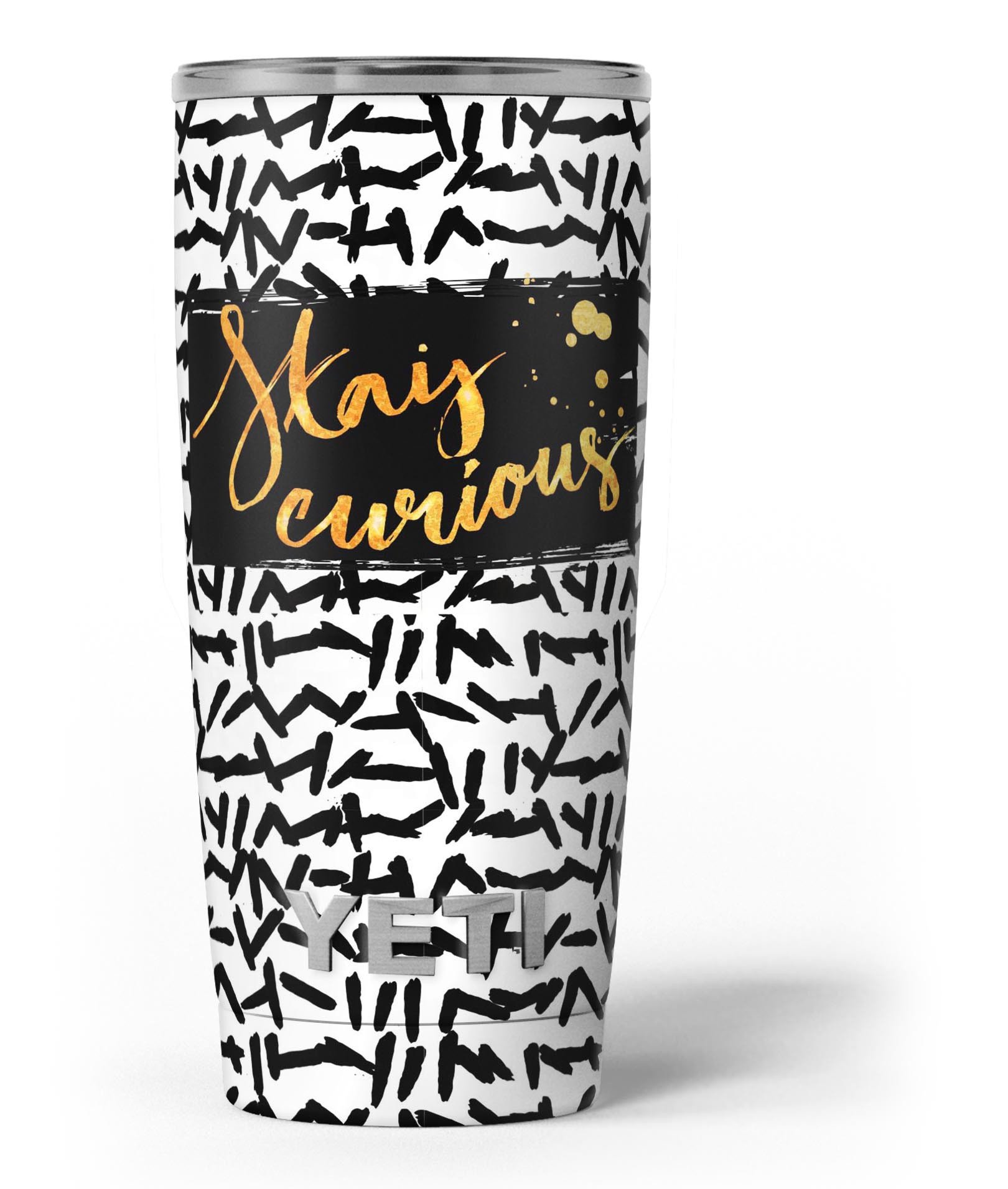 Lux Stay Curious Skin Decal Vinyl Wrap Kit for Yeti Cooler, showcasing vibrant design and premium vinyl material.