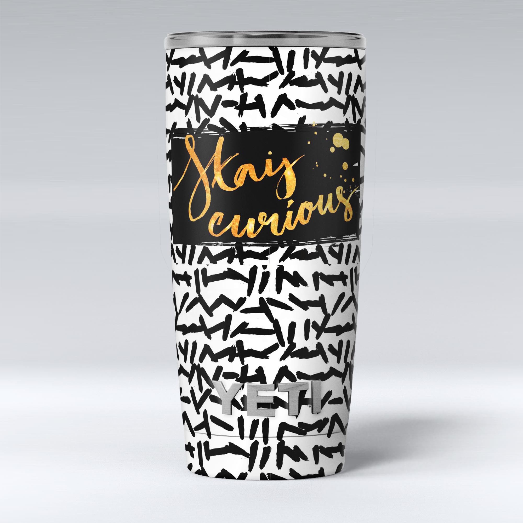 Lux Stay Curious Skin Decal Vinyl Wrap Kit for Yeti Cooler, showcasing vibrant design and premium vinyl material.