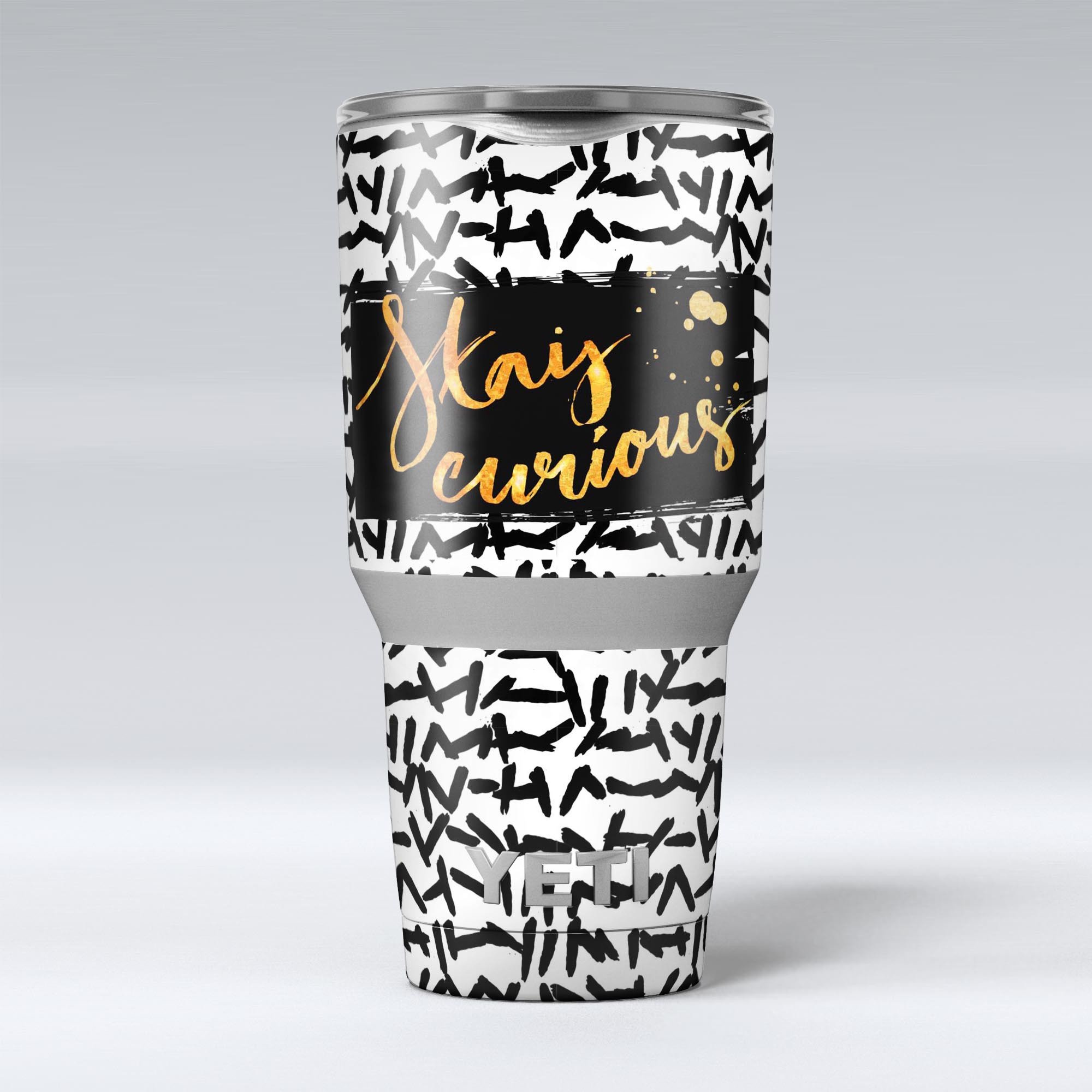 Lux Stay Curious Skin Decal Vinyl Wrap Kit for Yeti Cooler, showcasing vibrant design and premium vinyl material.