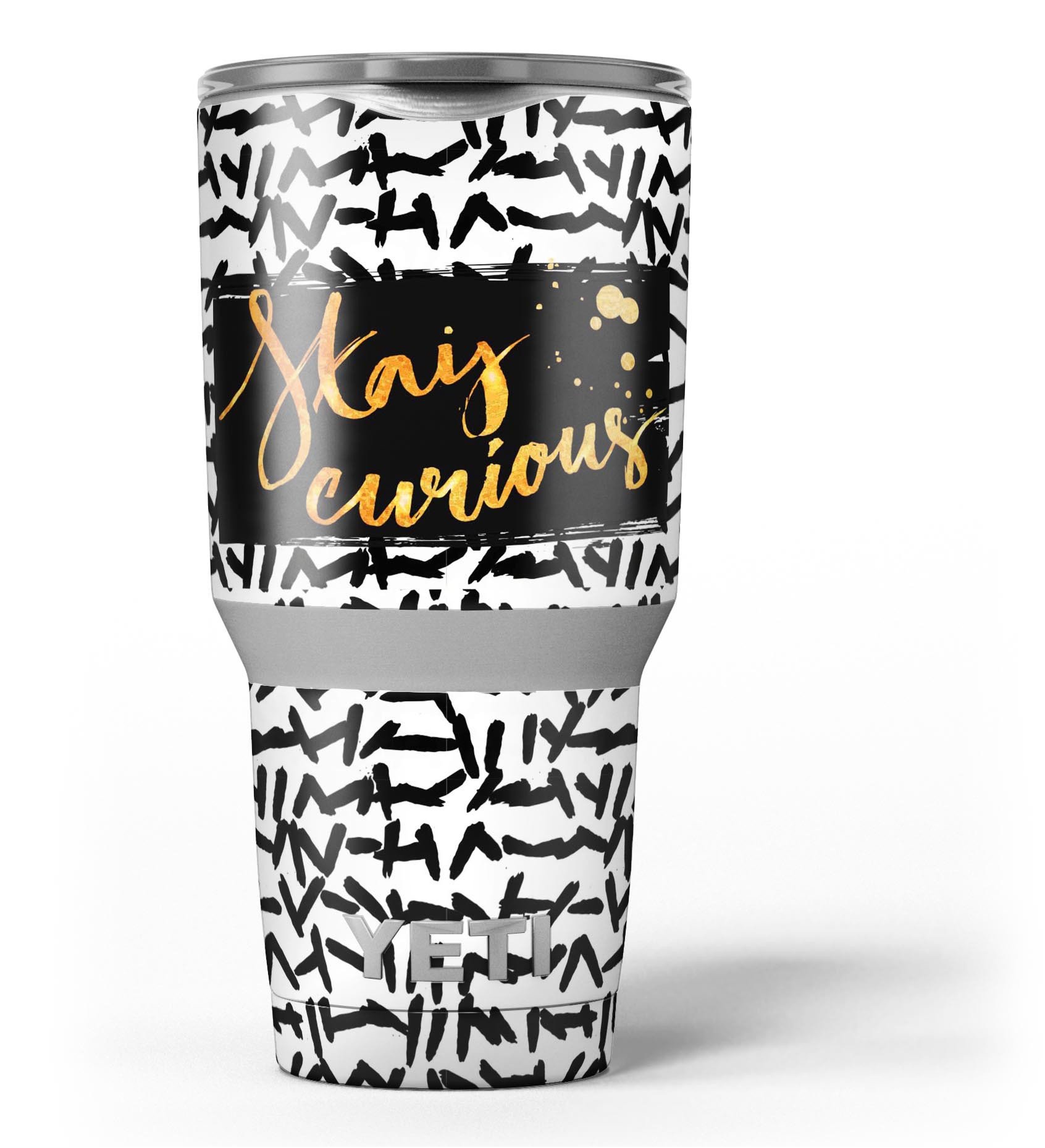 Lux Stay Curious Skin Decal Vinyl Wrap Kit for Yeti Cooler, showcasing vibrant design and premium vinyl material.