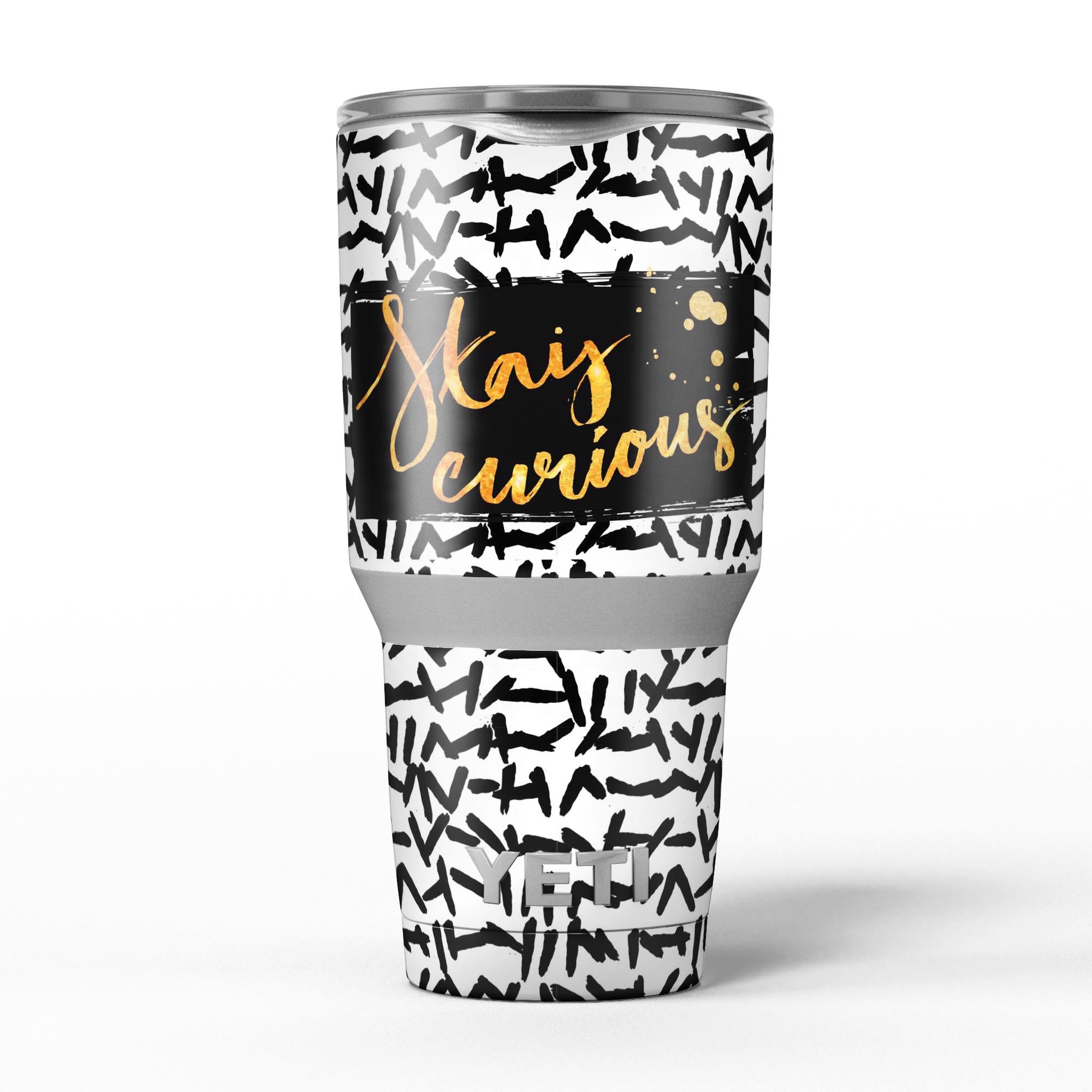 Lux Stay Curious Skin Decal Vinyl Wrap Kit for Yeti Cooler, showcasing vibrant design and premium vinyl material.