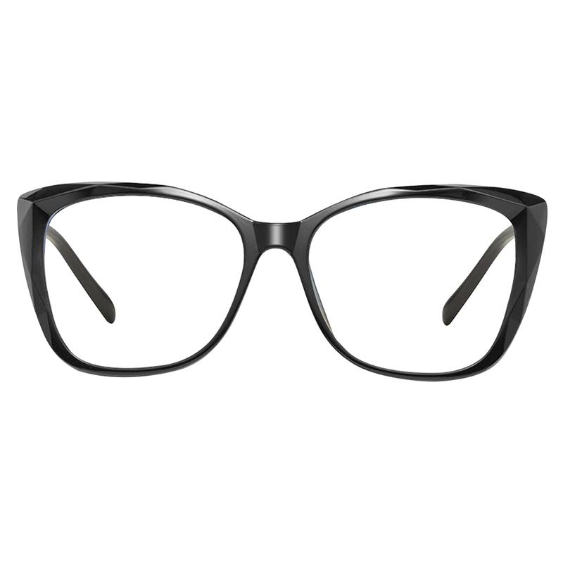 Madison Blue Light Glasses in a stylish cat-eye design, featuring a transparent travel case.