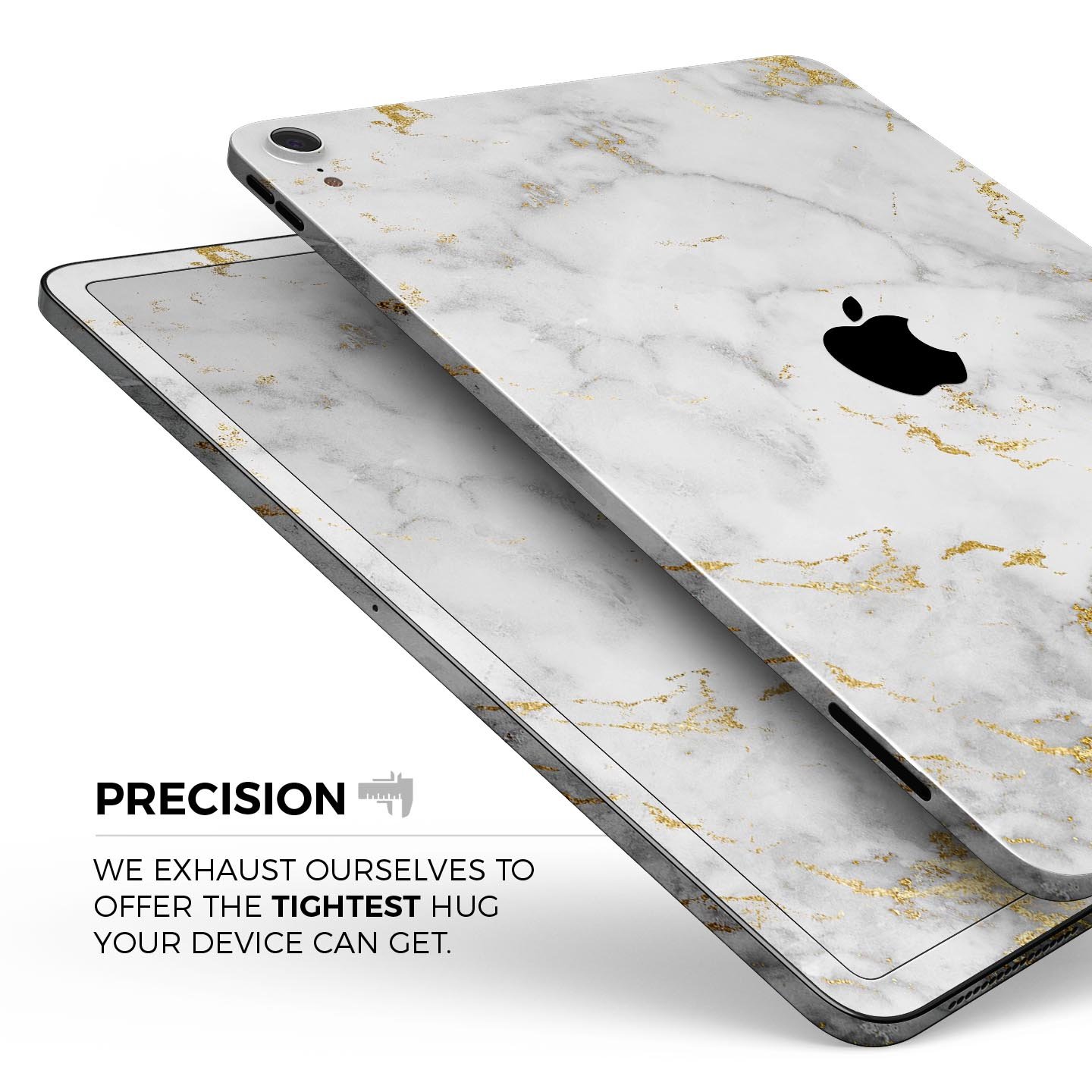 Marble and Digital Gold Foil V3 skin decal for Apple devices, showcasing a stylish design with premium 3M materials.