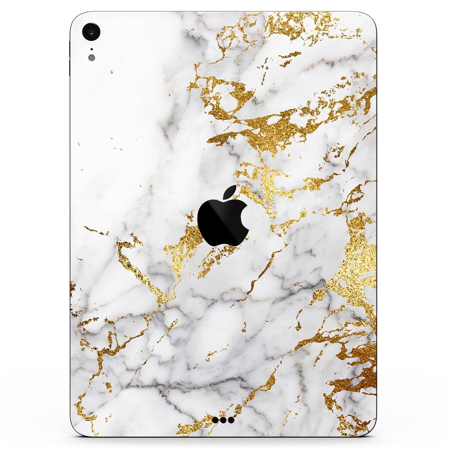 Marble and digital gold foil skin decal for Apple devices, showcasing a stylish design with premium 3M materials.