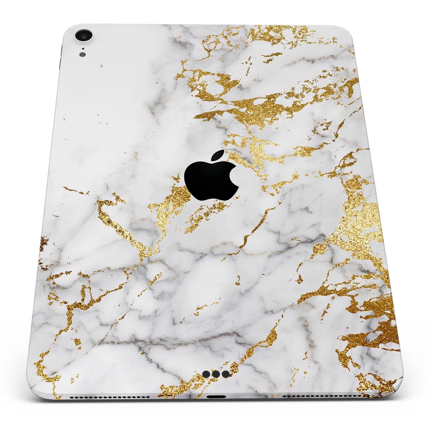 Marble and digital gold foil skin decal for Apple devices, showcasing a stylish design with premium 3M materials.