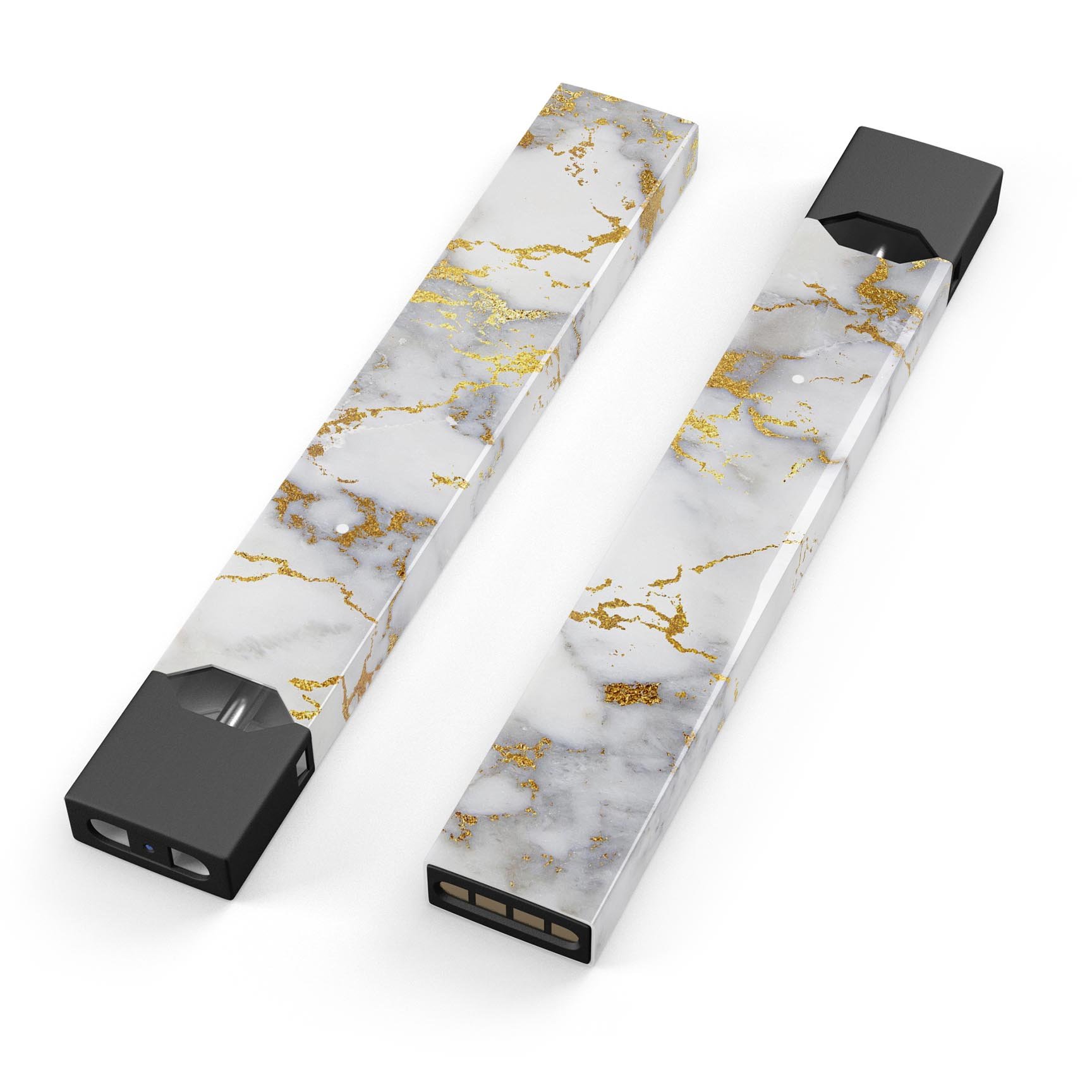 Marble and Digital Gold Foil V7 skin-wrap for JUUL device, showcasing a stylish design with premium quality finish.