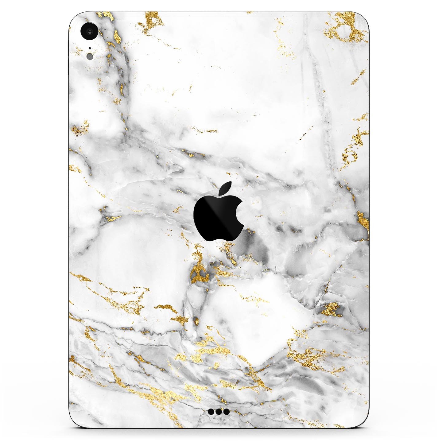Marble and digital gold foil skin decal for Apple devices, showcasing a stylish design with premium 3M material for protection.