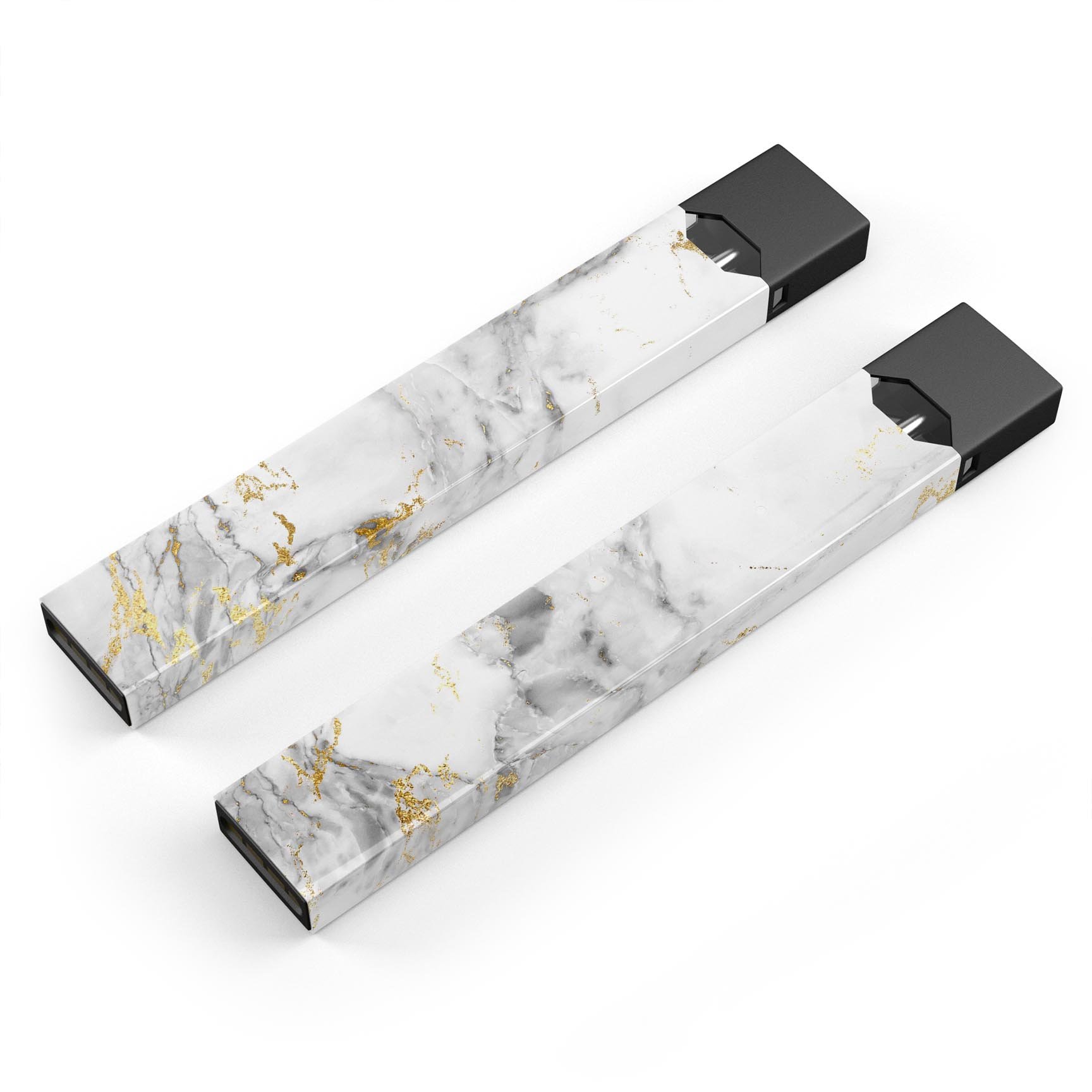 Marble and Digital Gold Foil V8 skin wrap for JUUL vaping device, showcasing a stylish design with premium quality.