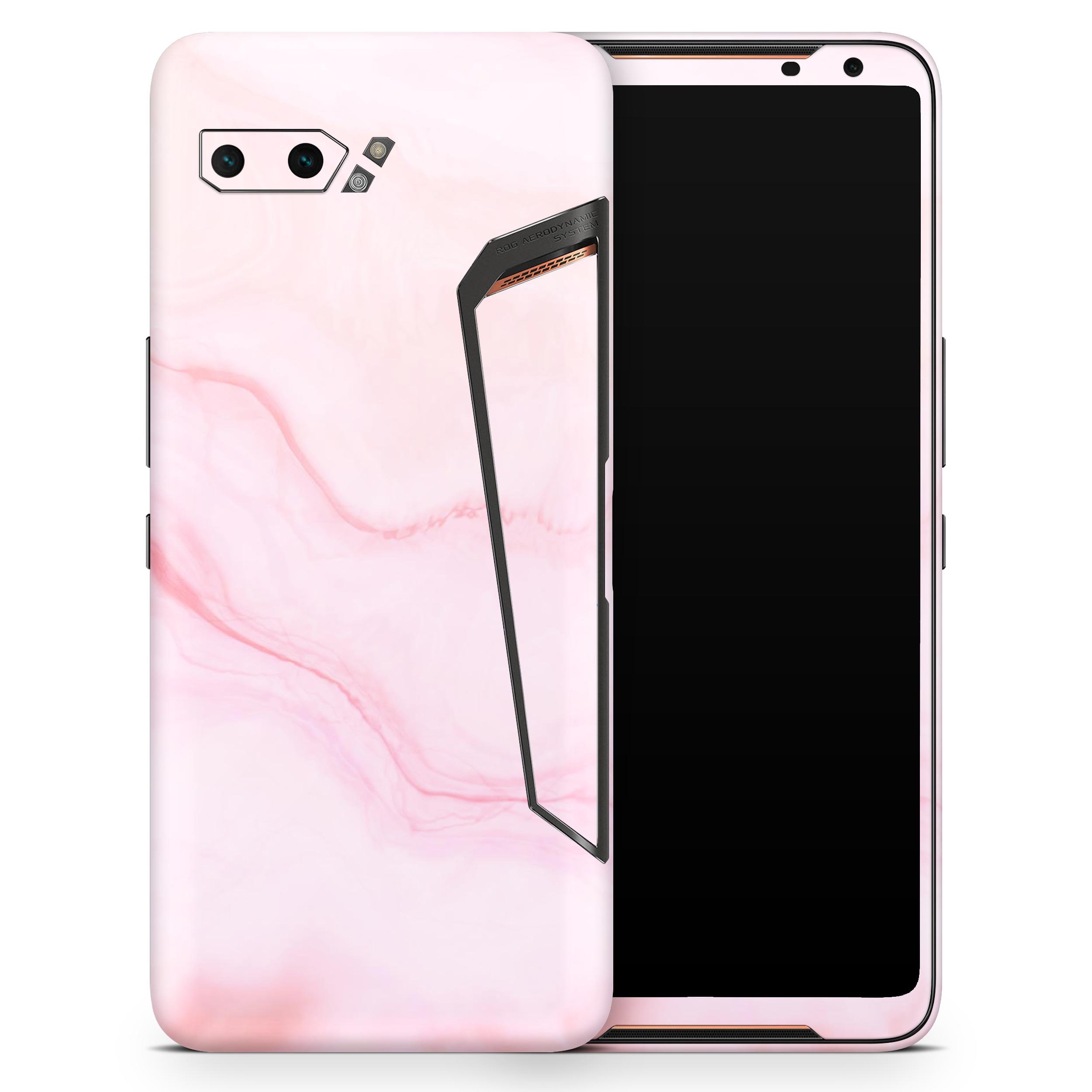 Marble Surface V1 Pink skin decal wrap kit for Asus phones, showcasing a stylish pink marble design that fits snugly on the device.