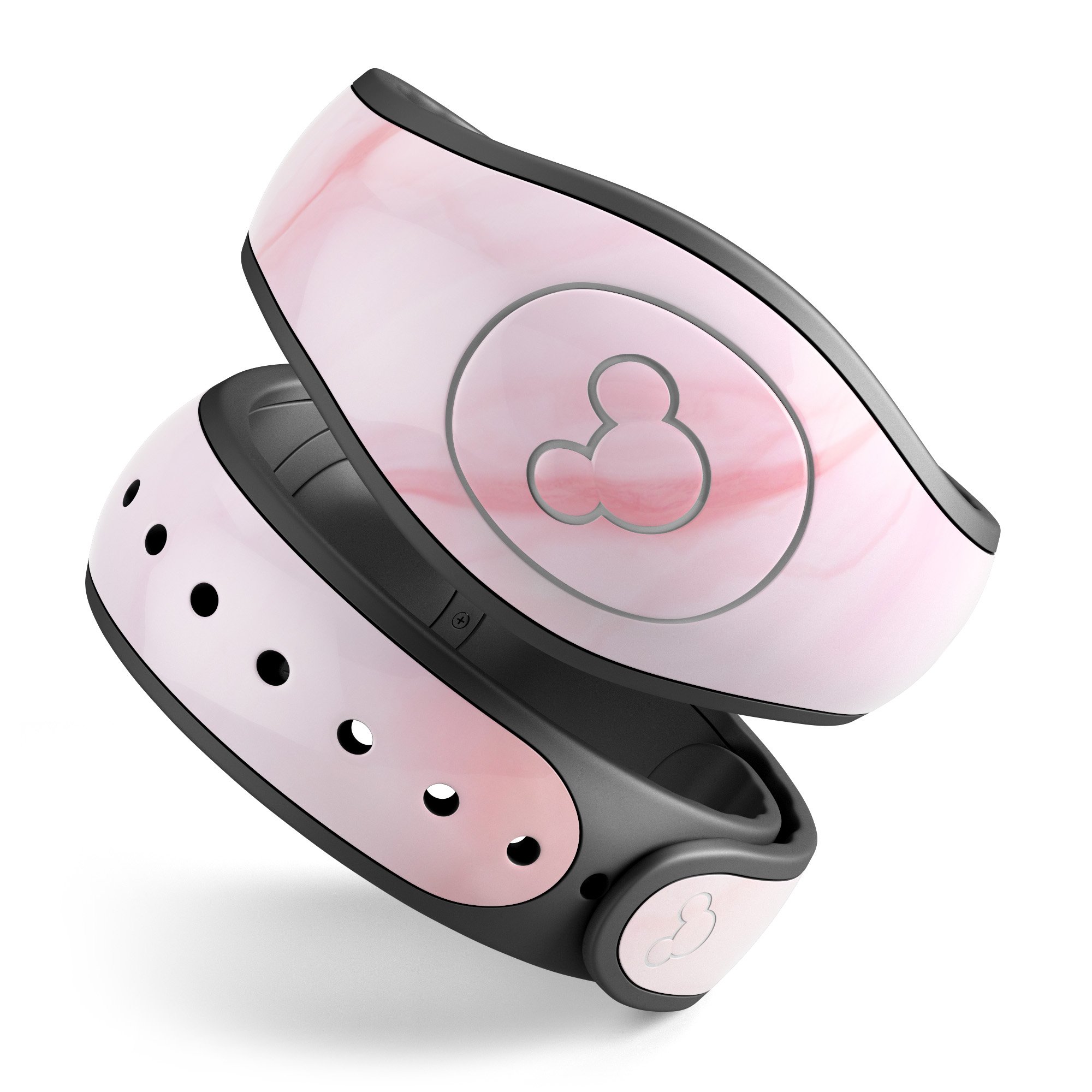 Marble Surface V1 Pink skin decal wrap kit for Disney Magic Band, showcasing a stylish marble design with a soft matte finish.