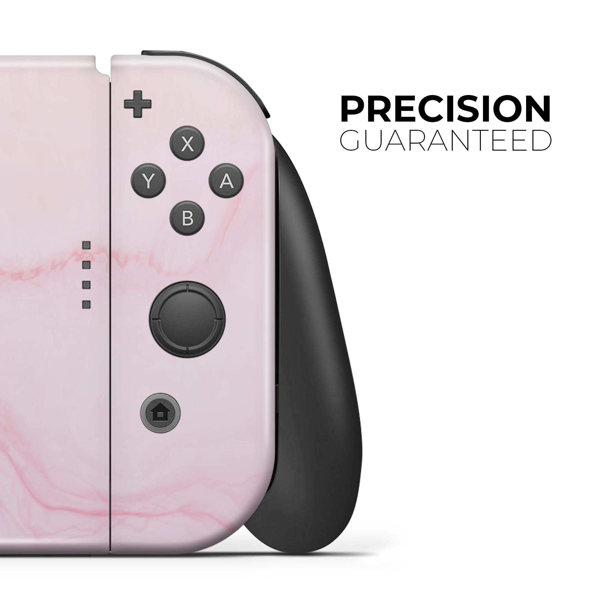 Marble Surface V1 Pink skin decal wrap kit for Nintendo Switch, showcasing a stylish marble design that fits snugly on the console.