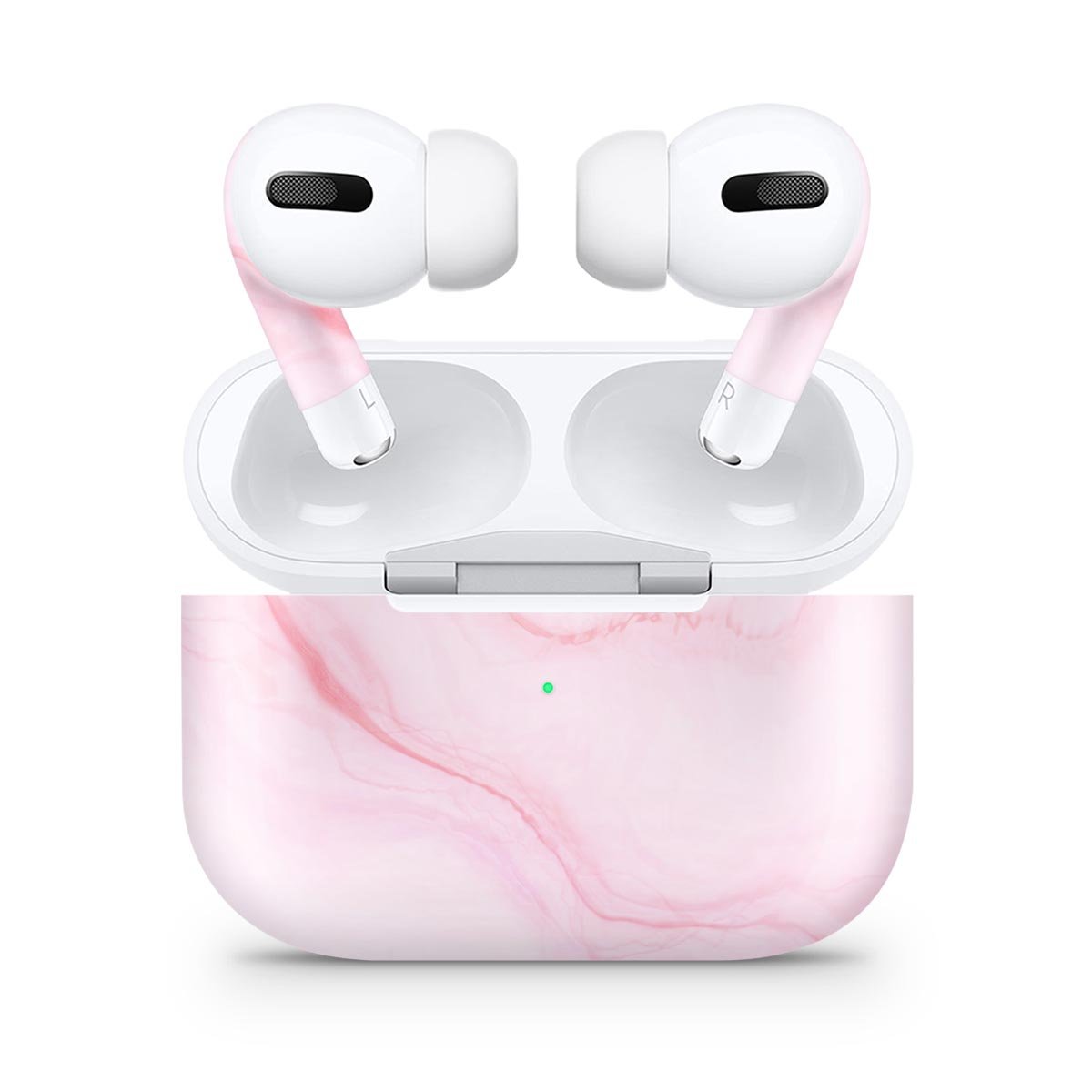 Marble Surface V1 Pink skin decal wrap kit for Apple AirPods Pro, showcasing a stylish marble design with a soft-touch finish.