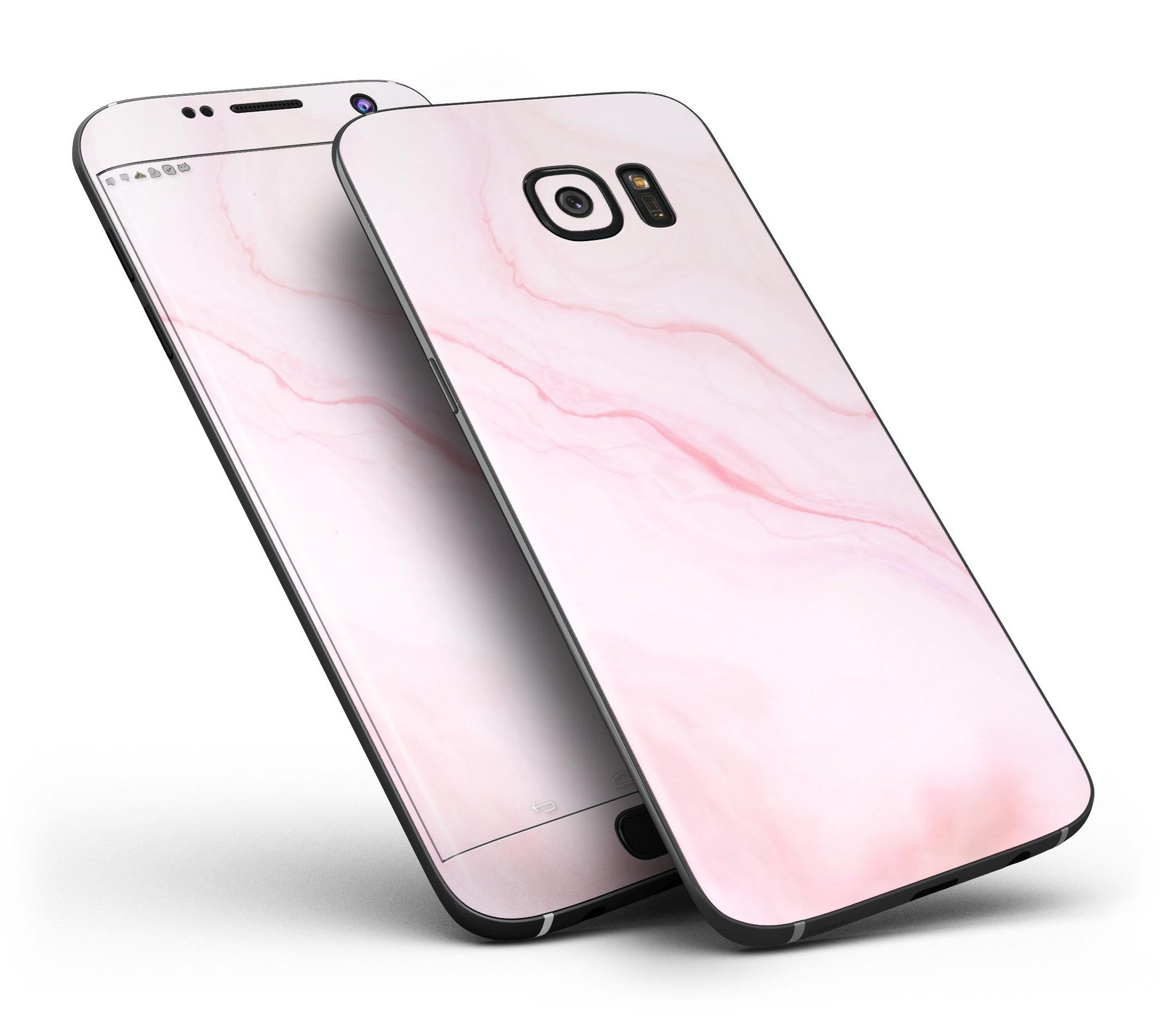 Marble Surface V1 Pink Full Body Skin-Kit for Samsung Galaxy S7, showcasing a stylish marble design with a sleek finish.