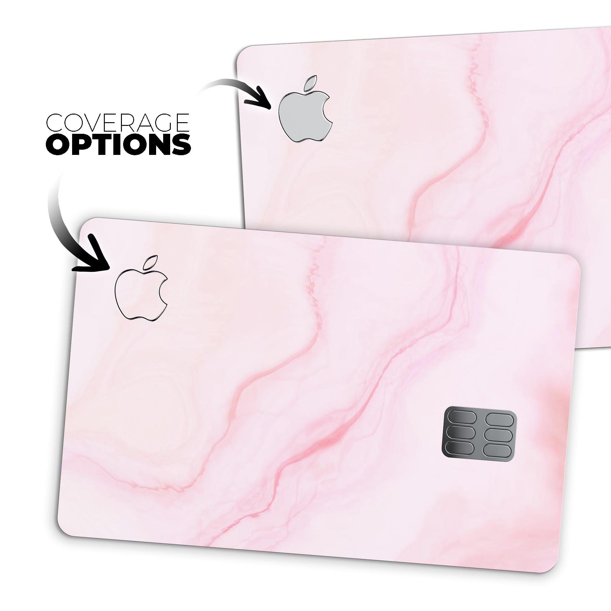Marble Surface V1 Pink decal skin for Apple Card, showcasing a stylish marble design with a premium finish.