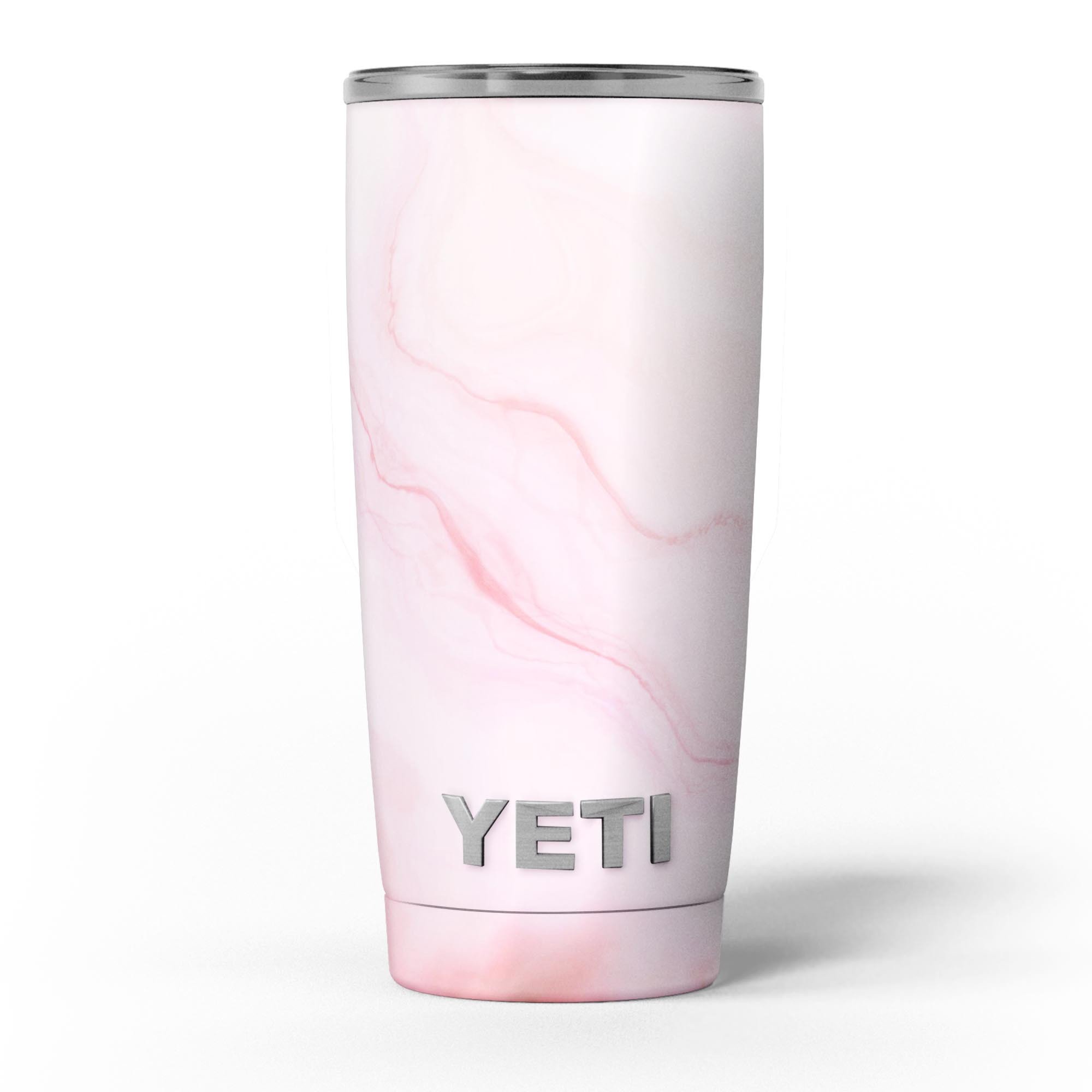Marble Surface V1 Pink skin decal vinyl wrap kit for Yeti Coolers, showcasing a stylish design and premium quality.