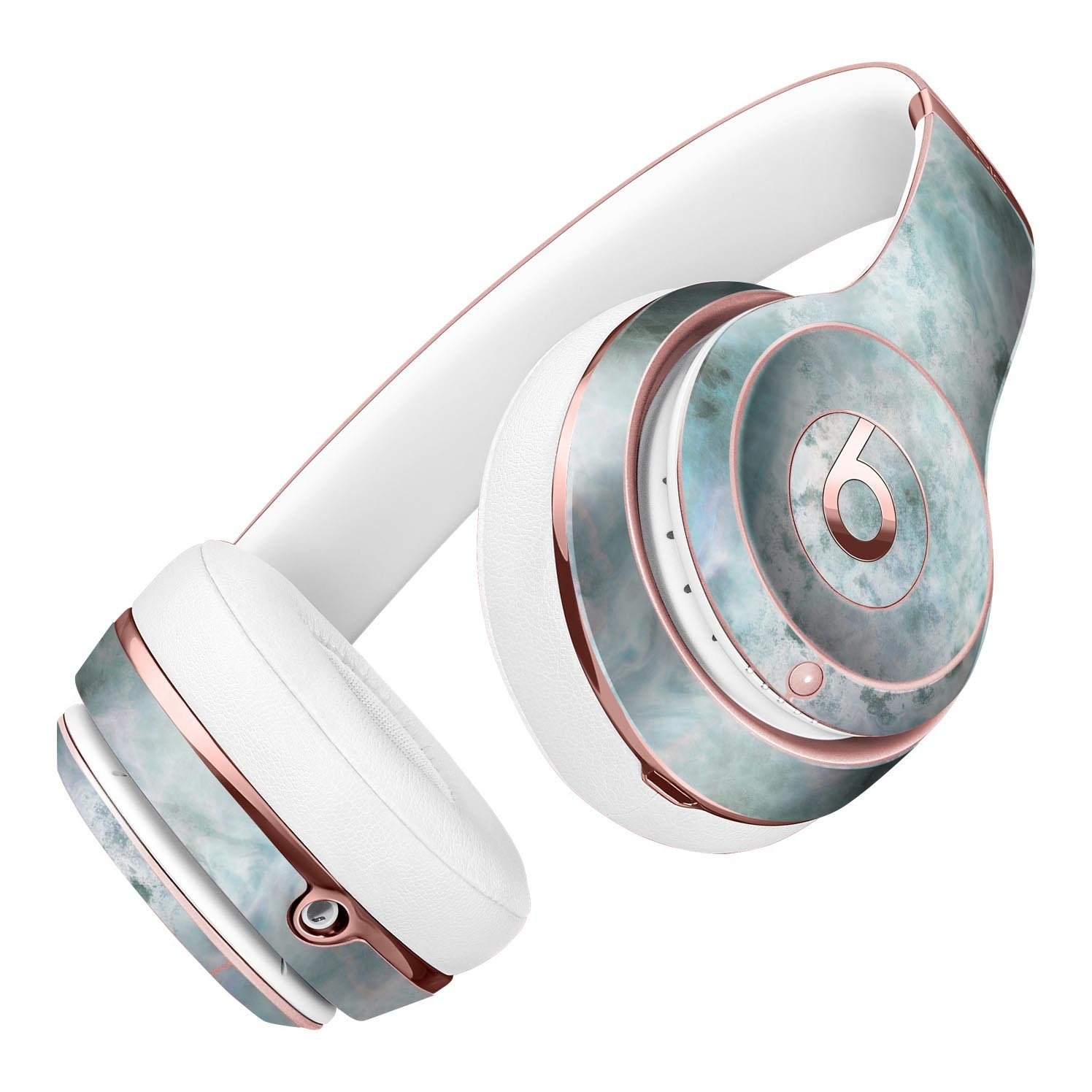 Marble Surface V2 Teal Full-Body Skin Kit for Beats by Dre Solo 3, showcasing a stylish teal marble design on headphones.
