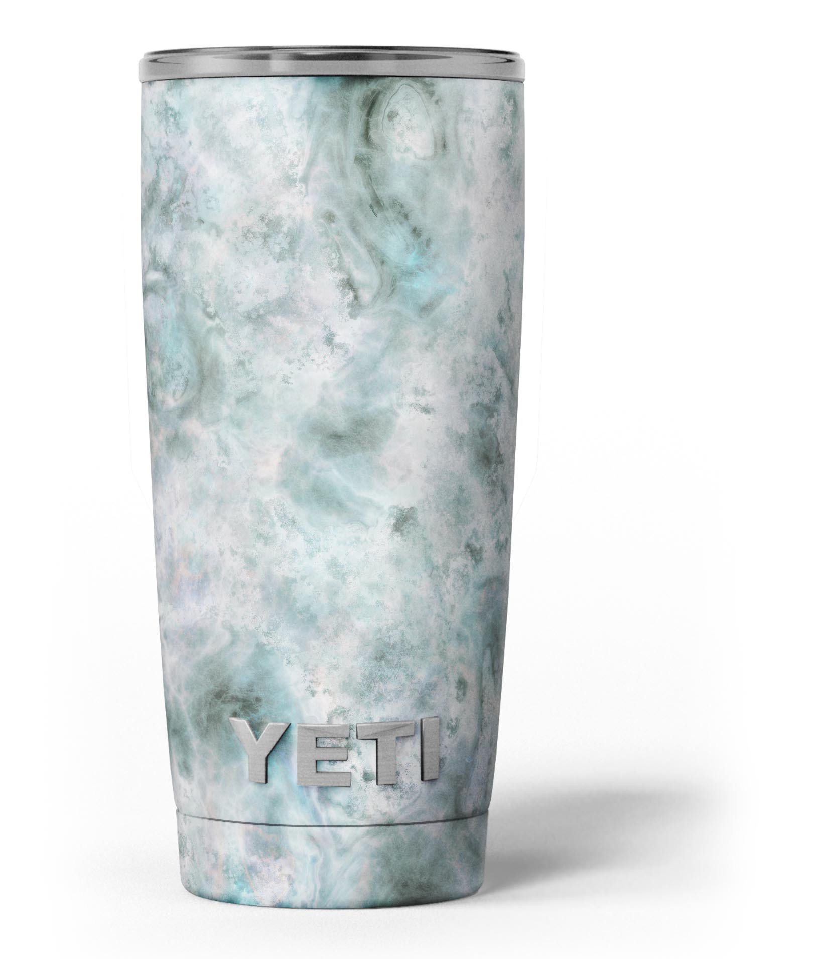 Marble Surface V2 Teal skin decal vinyl wrap kit for Yeti Cooler, showcasing a stylish design and premium quality.