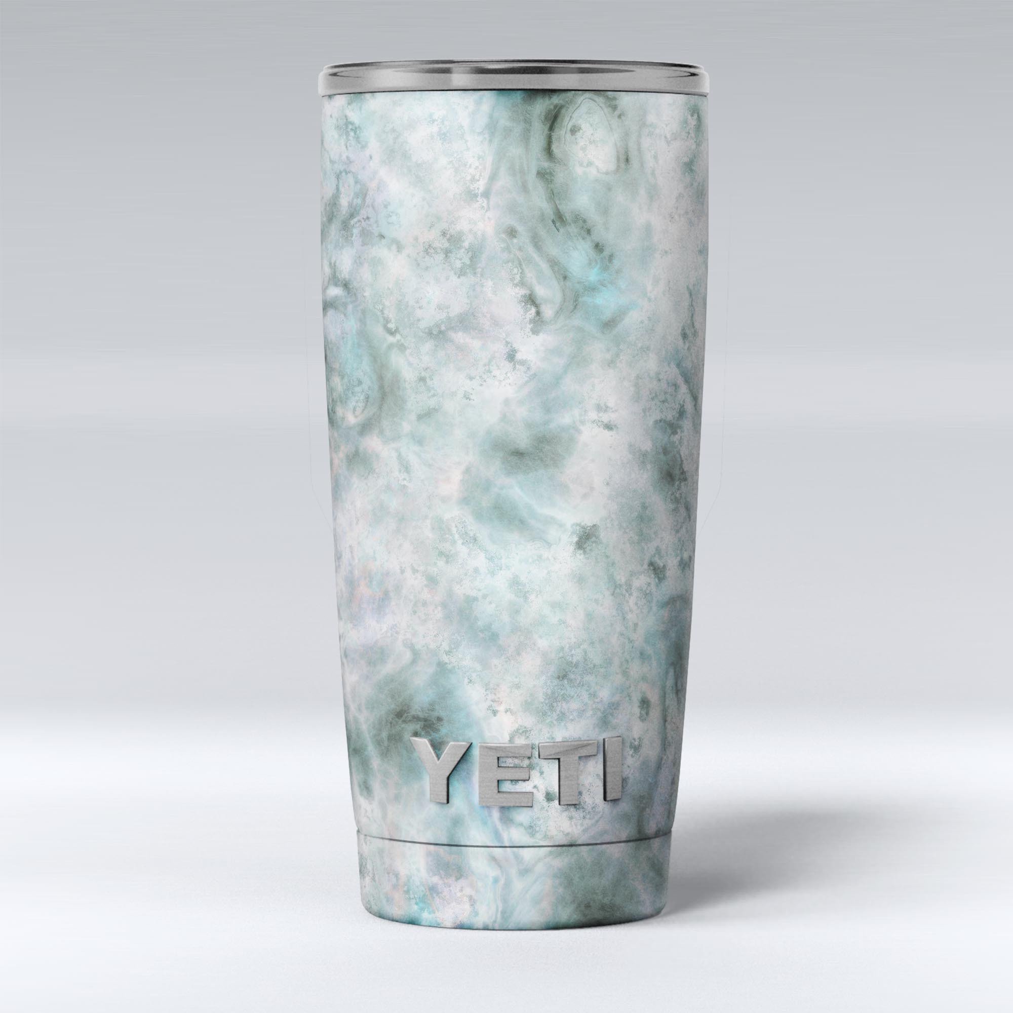 Marble Surface V2 Teal skin decal vinyl wrap kit for Yeti Cooler, showcasing a stylish design and premium quality.