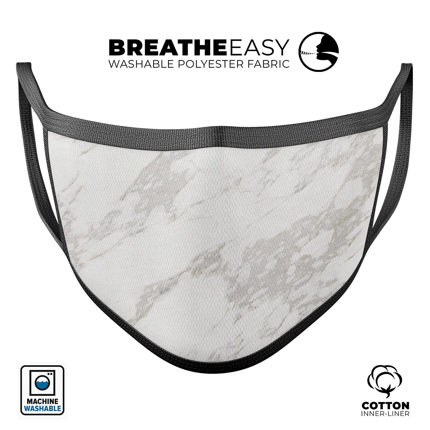 Marble Surface V3 mouth cover, unisex anti-dust cotton mask, featuring adjustable ear loops and vibrant dye-sublimated design.