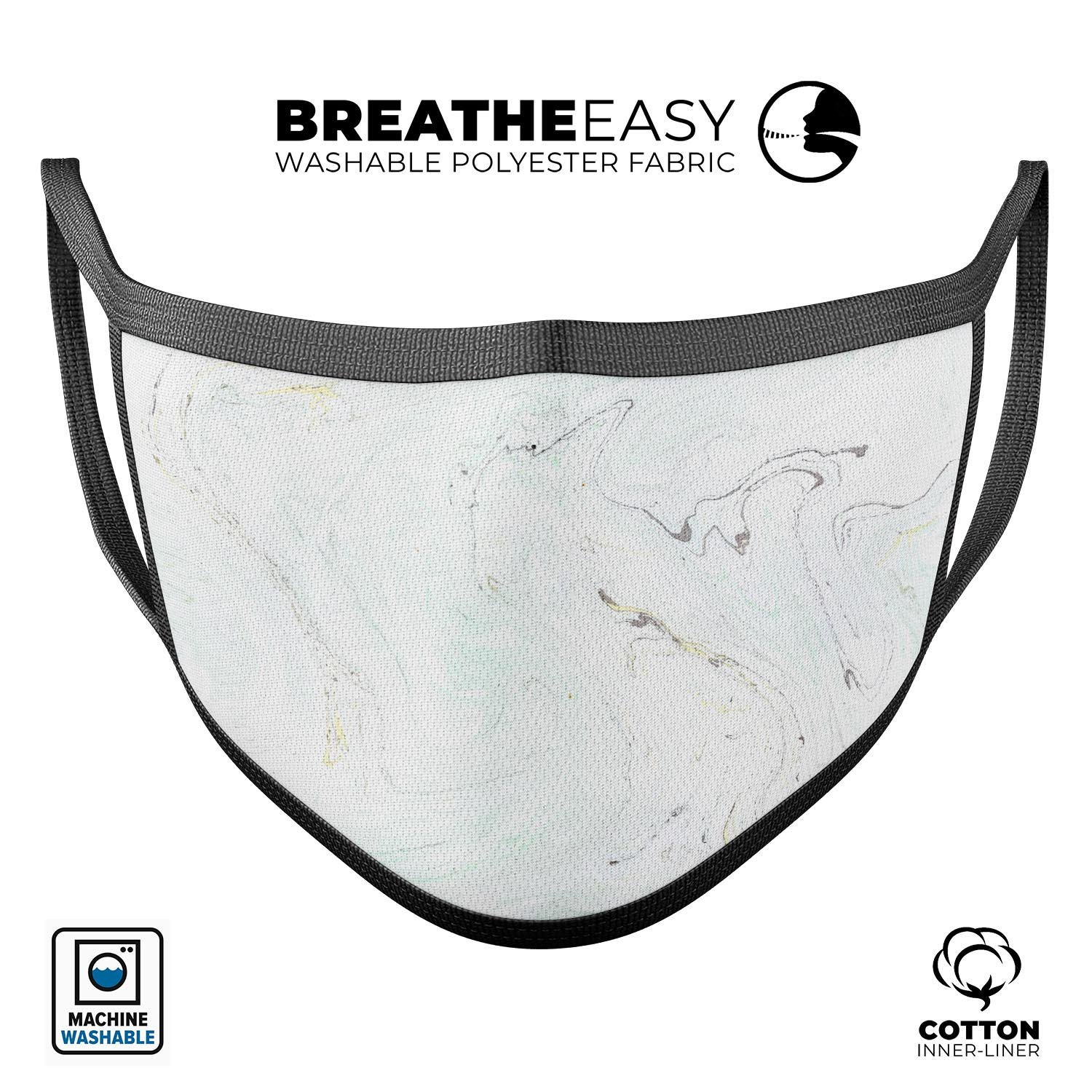Marble Textures 21 mouth cover, unisex anti-dust cotton mask with adjustable ear loops, made in the USA.