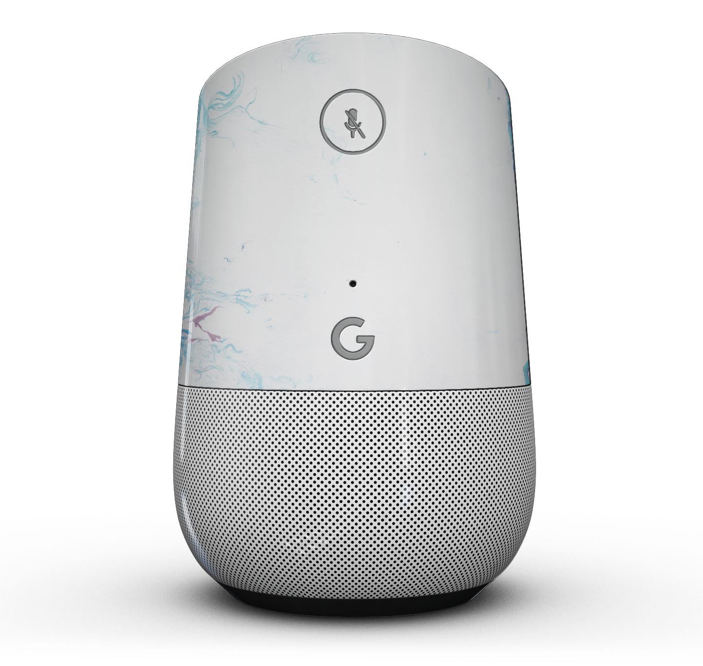 Marbleized Blue Border v2 Full-Body Skin Kit for Google Home, showcasing a stylish marble design with a blue border.