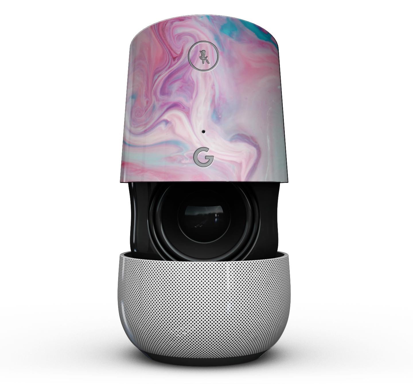 Marbleized Color Paradise V2 Full-Body Skin Kit for Google Home, showcasing a vibrant marble design with ultra-gloss finish.