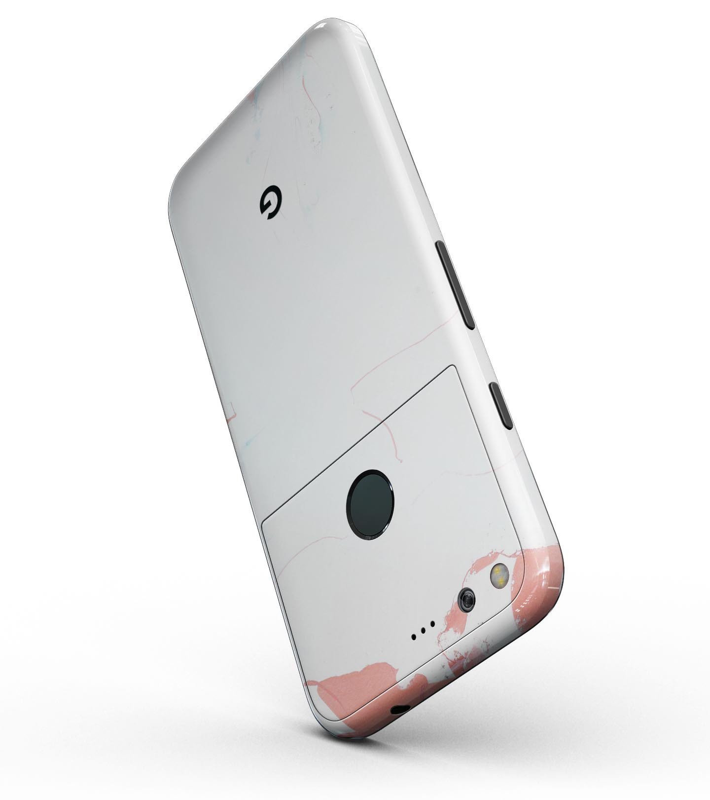 Marbleized Coral and Mint Full-Body Skin Kit for Google Pixel 5 and 5.5 XL, showcasing its vibrant design and precision fit.