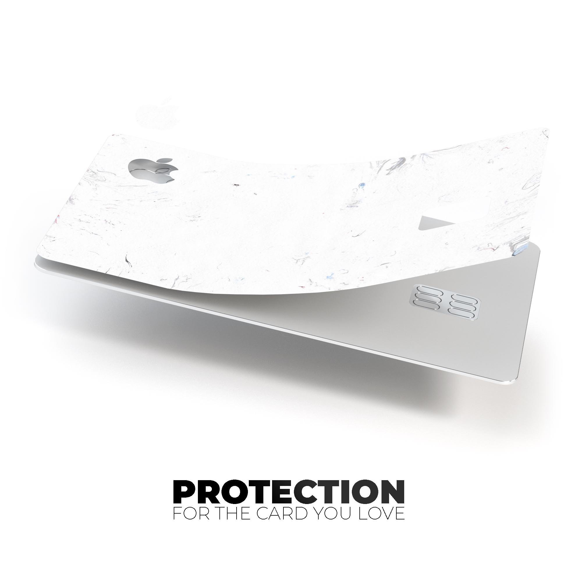 Marbleized Light Gray Premium Protective Decal Skin-Kit for Apple Card, showcasing its sleek design and high-quality finish.